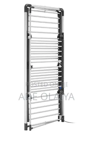 BLACK+DECKER 3-Tier Heated Clothes Airer Aluminium, Cool Grey, 140cm