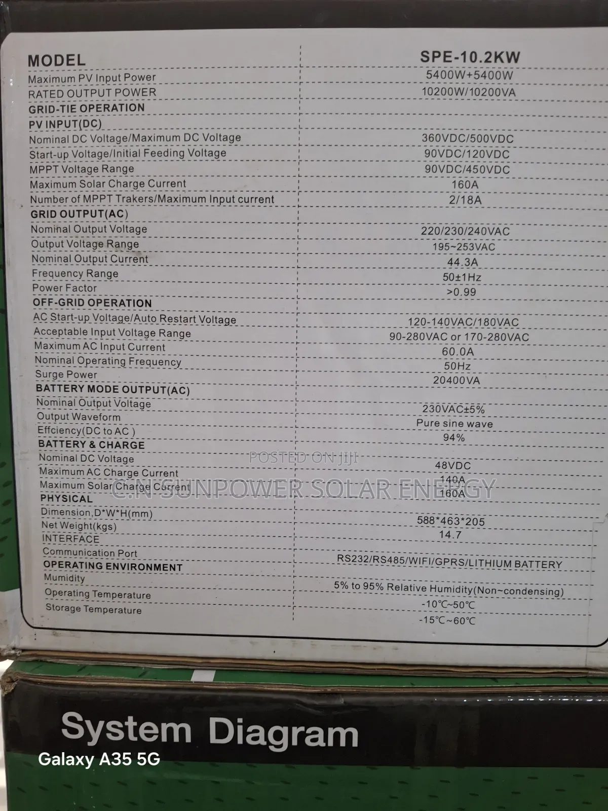 10.2kva/48v Sumry Hybrid Solar Inverter