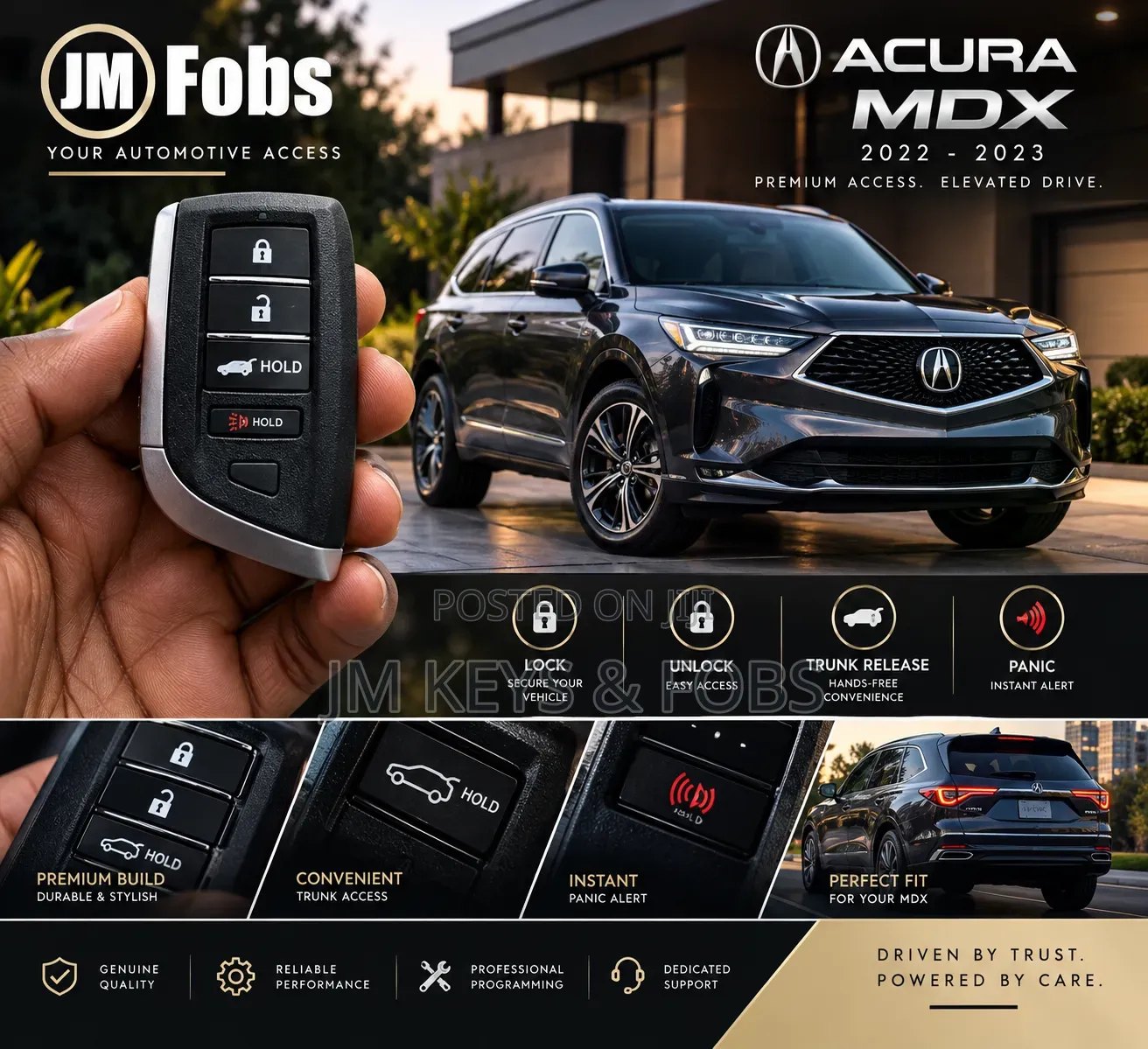 Replacement Lost Key for Acura MDX