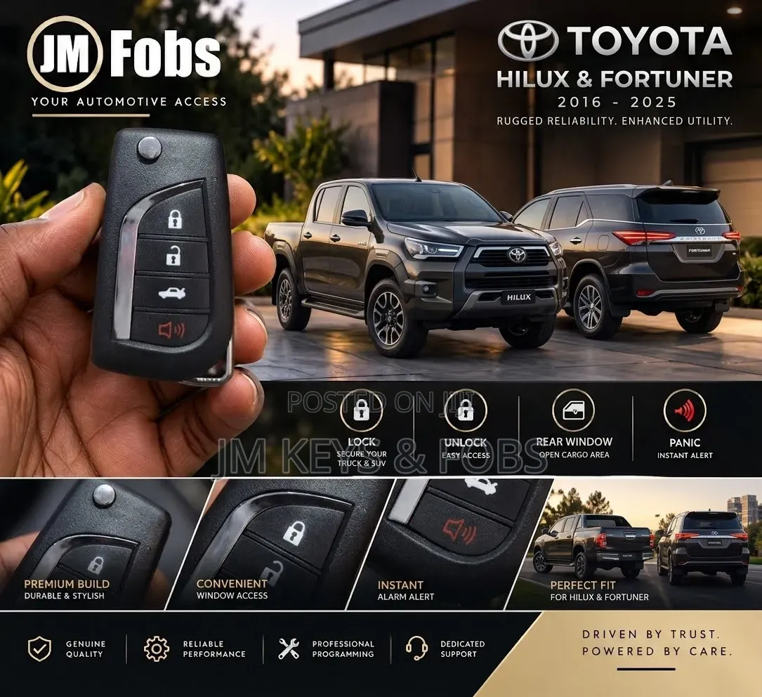 Replacement Flip Key for Toyota Hilux Fortuner