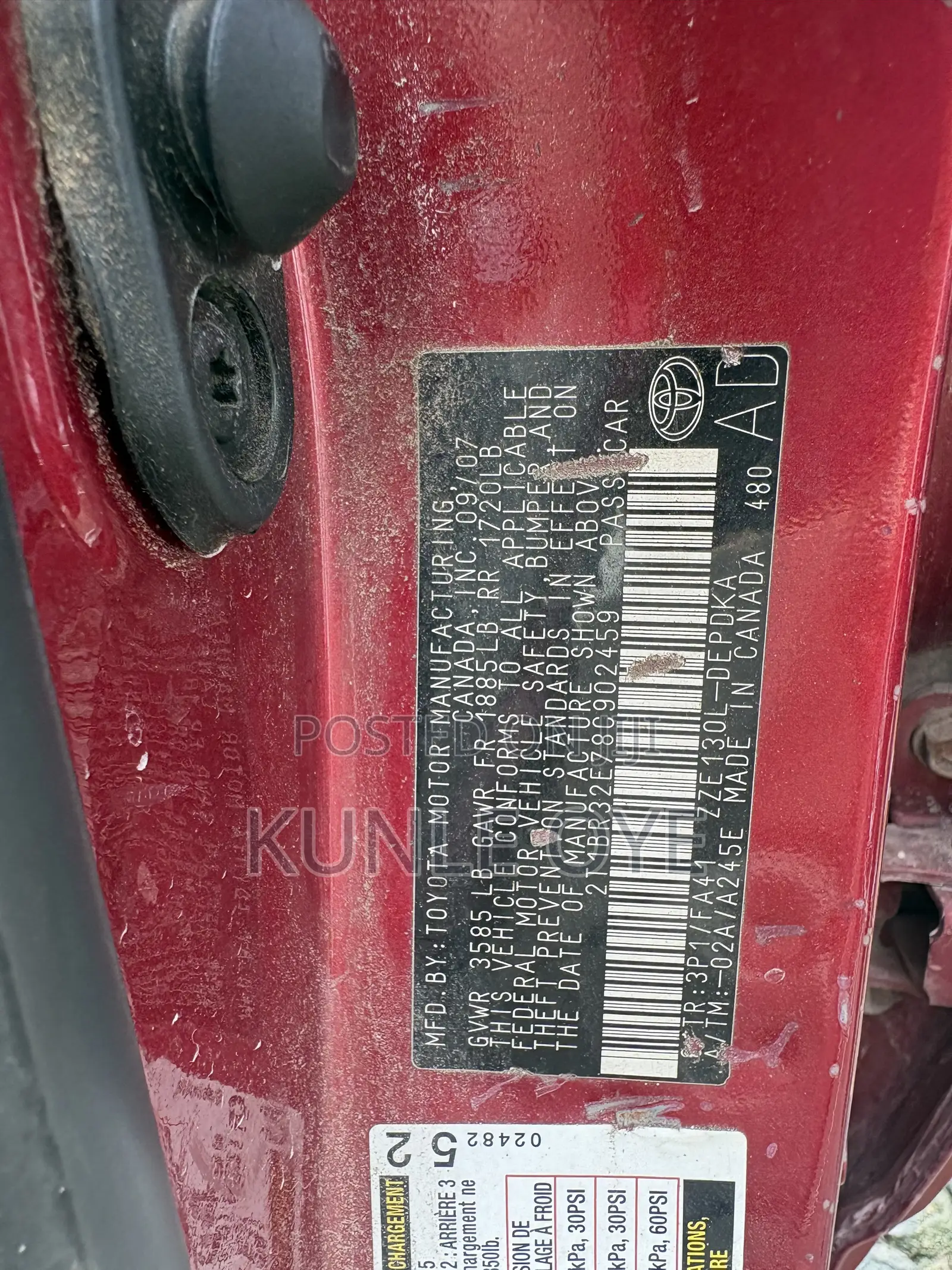 Toyota Corolla CE 2007 Red