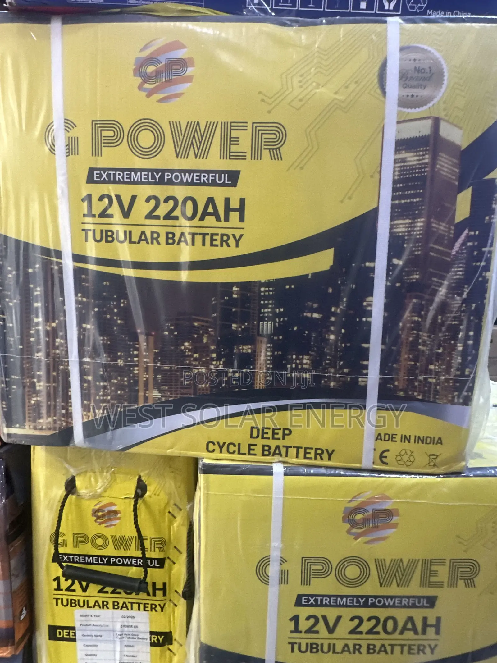 220Ah 12V G Power Tubular Solar Battery
