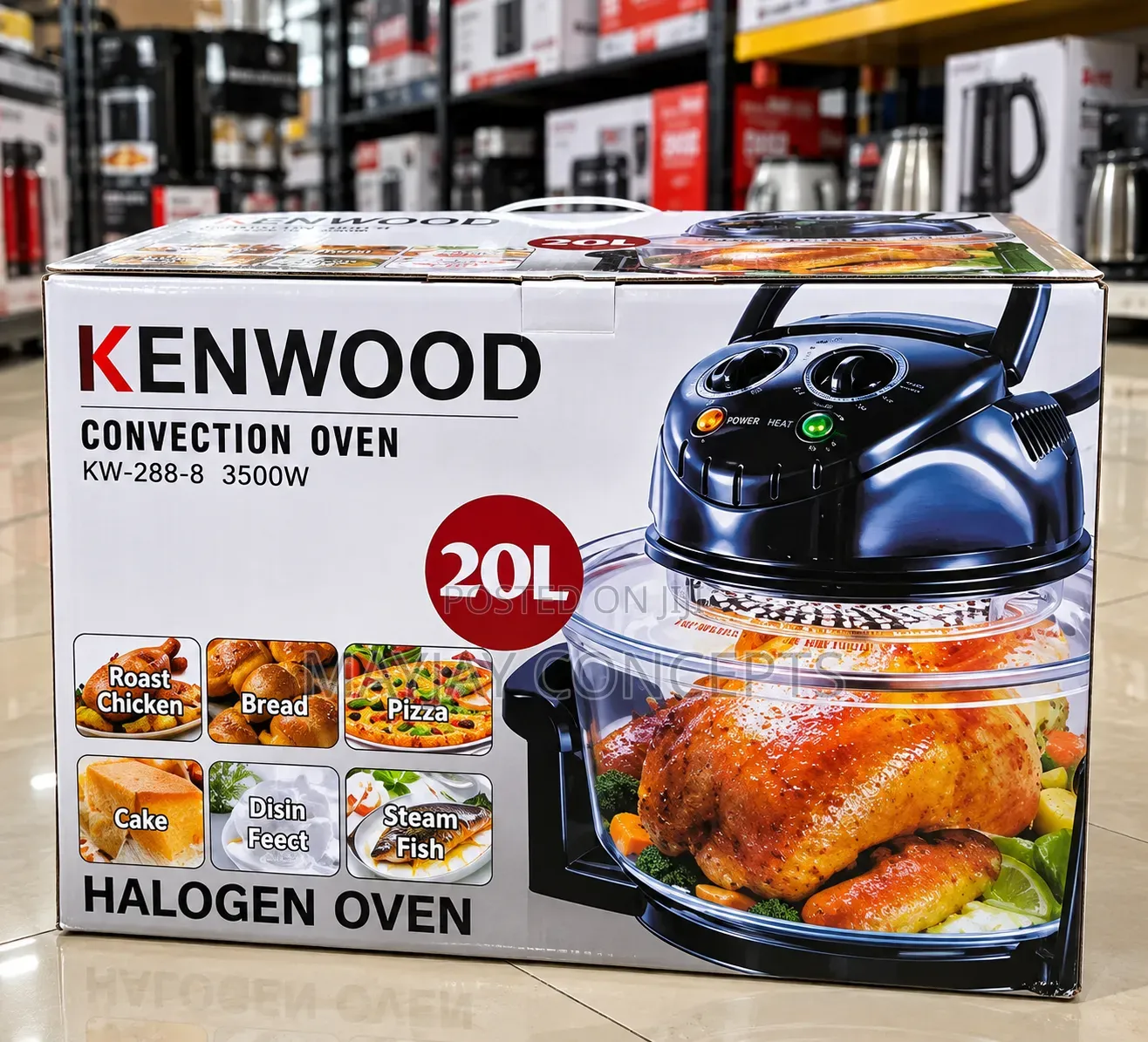 Kenwood KW-288-8 20L 3500W 8-in-1 Halogen Convection Oven