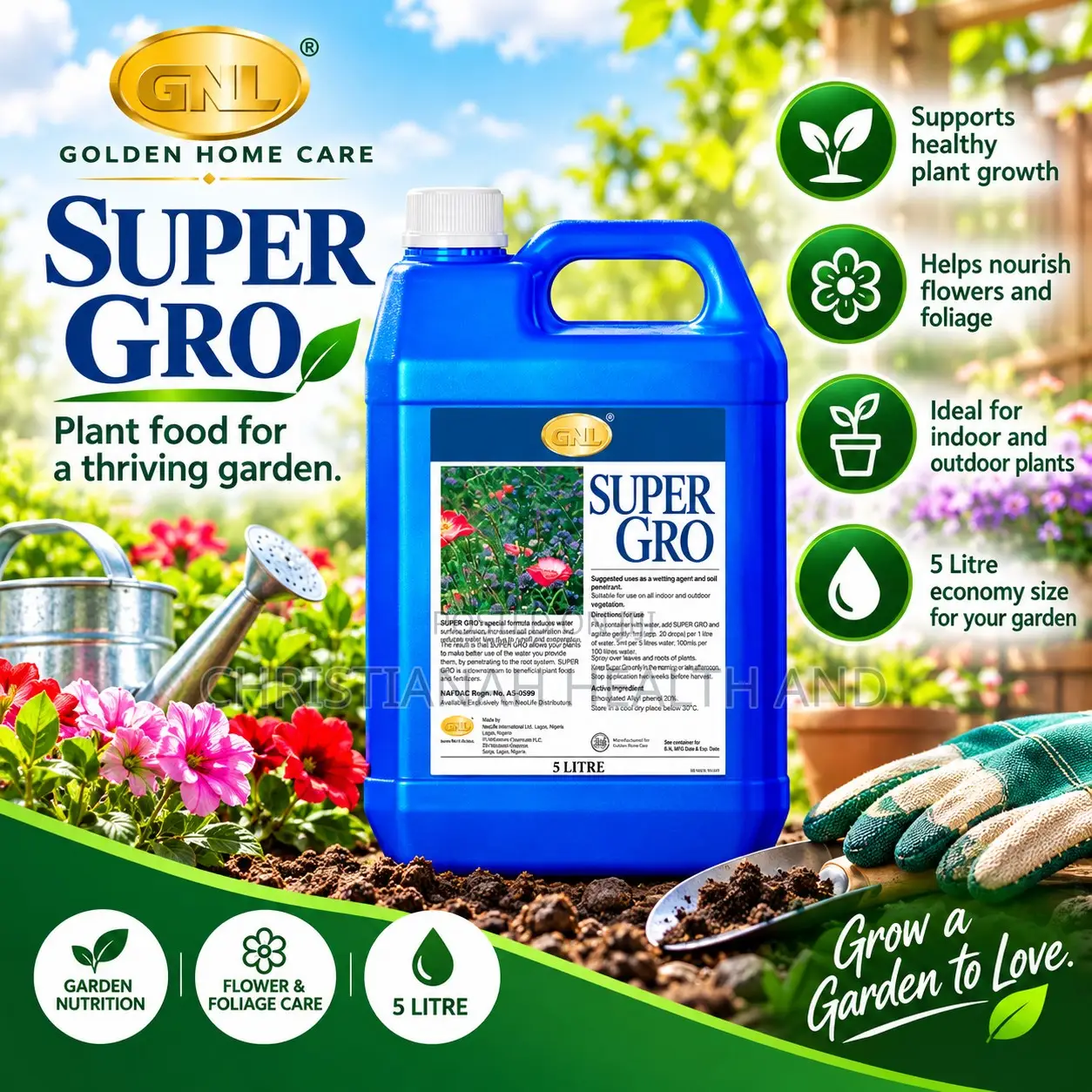 Super Gro Fertilizer 5 Litres. Supergro Liquid Fertilizer