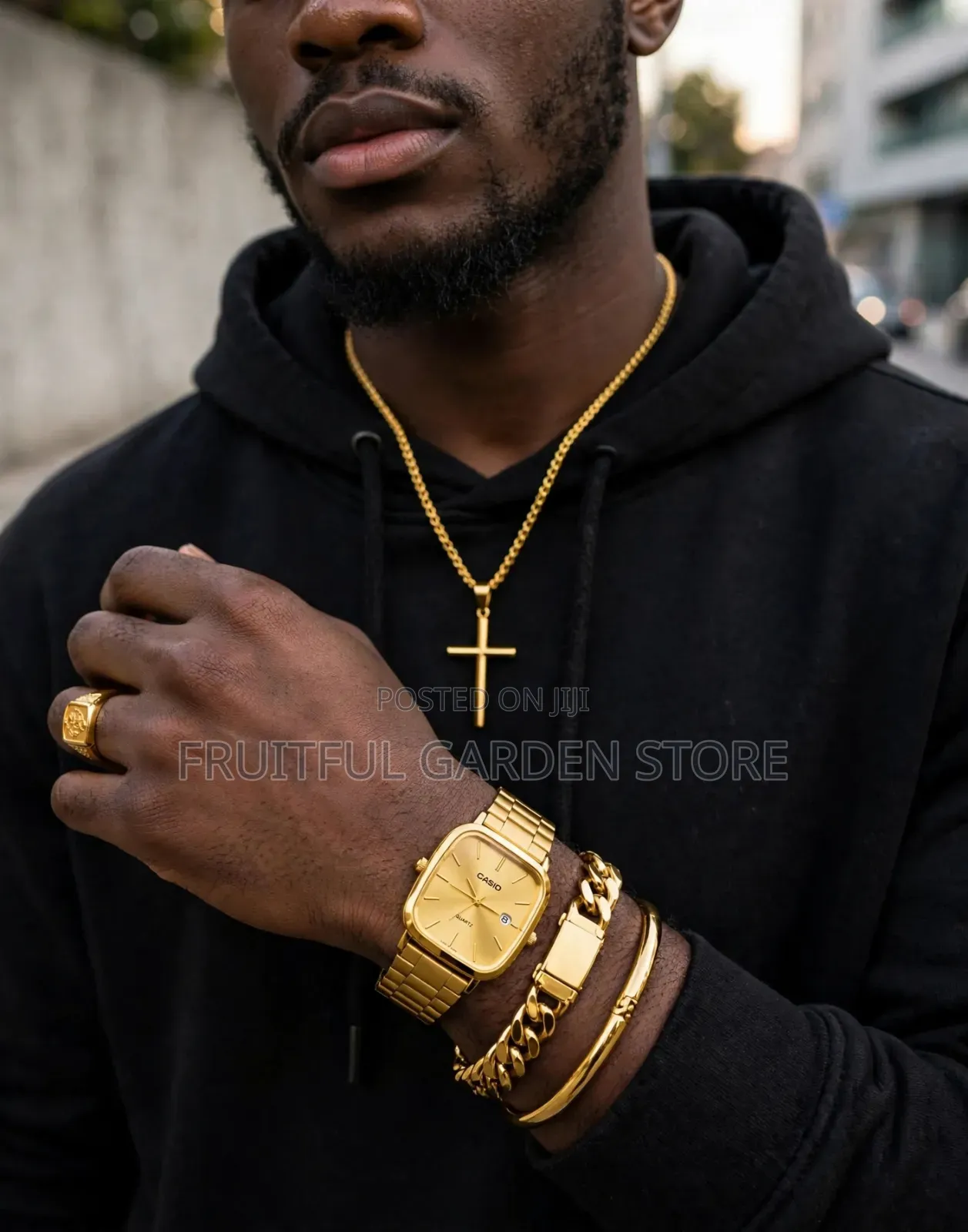 6-in-1 Luxury Gold Mens Jewelry Set - Non Tarnish