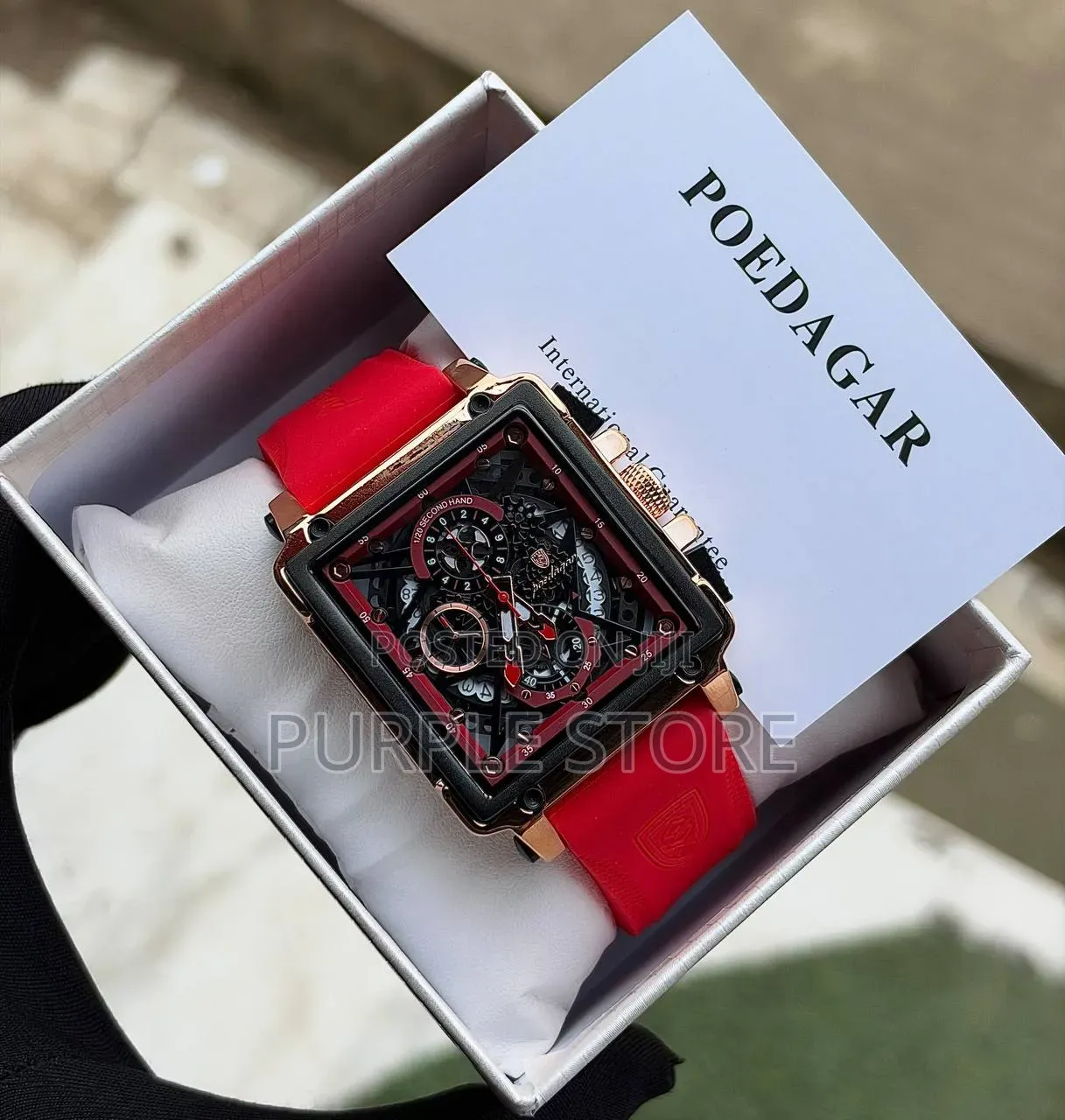 Poedagar Chronograph Quality Silicone Strap Wristwatches