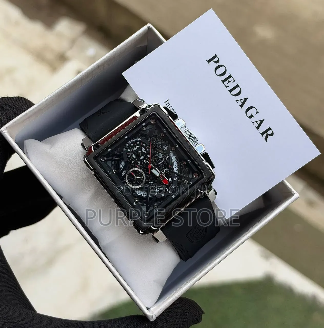 Poedagar Chronograph Quality Silicone Strap Wristwatches