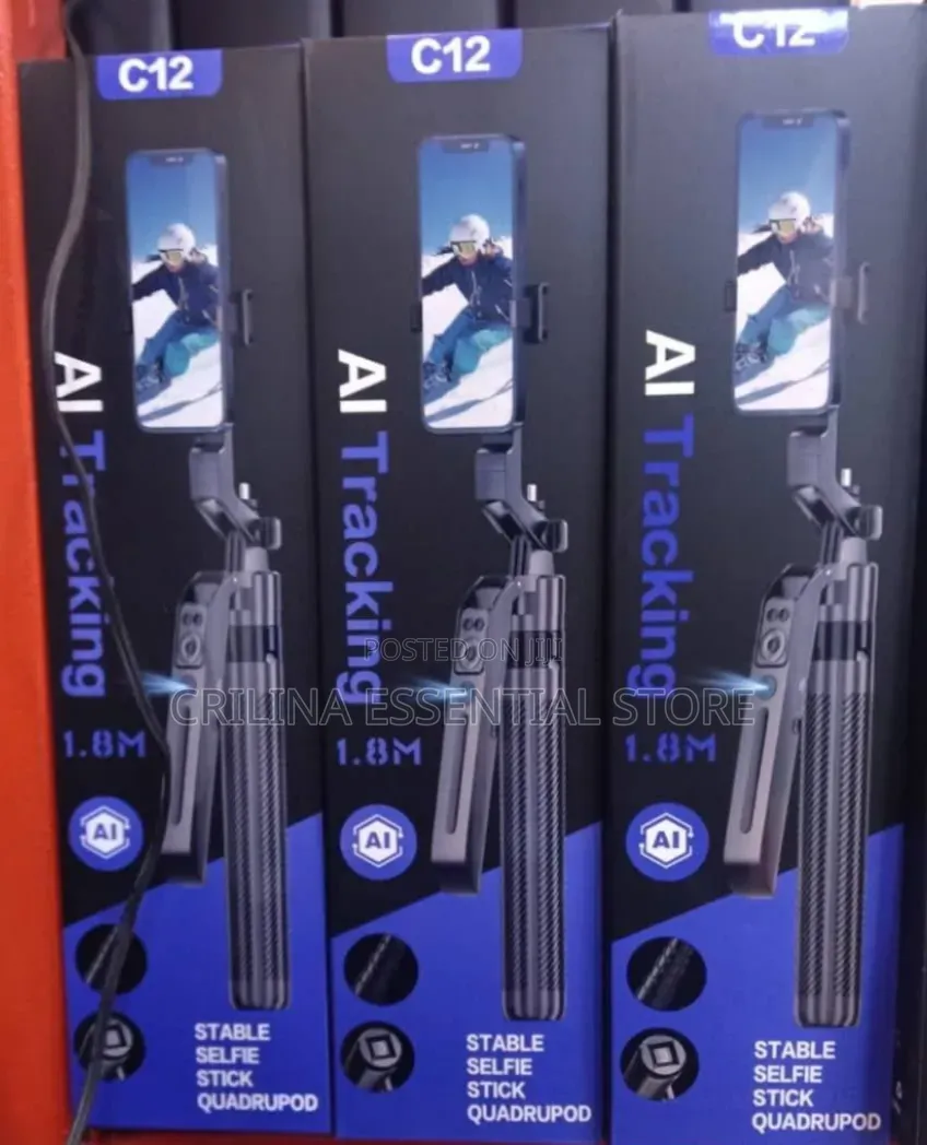 360degree Rotation AI Face Tracking 1.8M Stable Selfie Stick Quadrupod