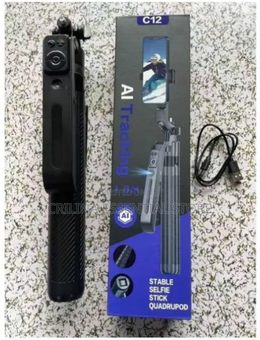 360degree Rotation AI Face Tracking 1.8M Stable Selfie Stick Quadrupod