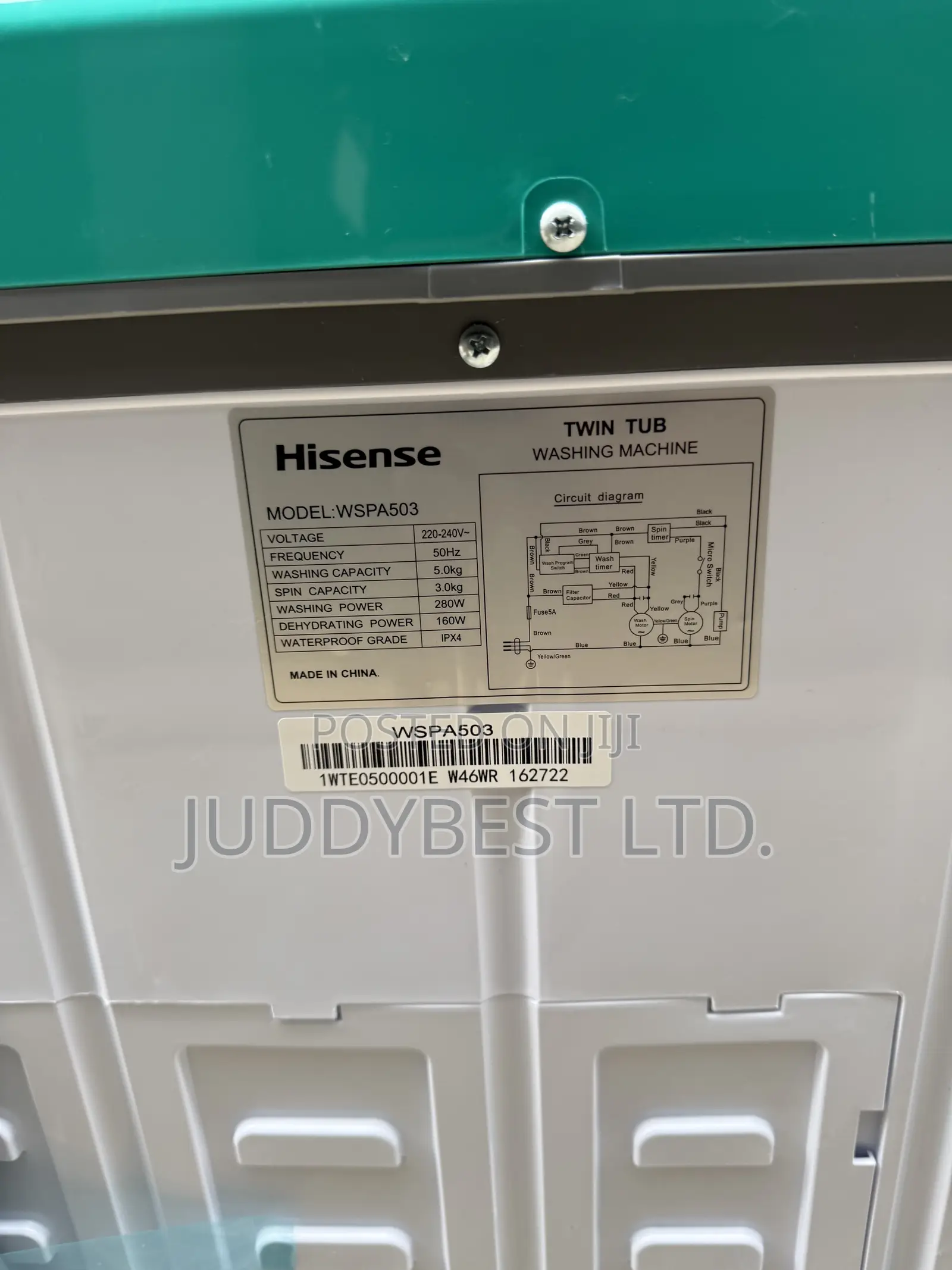 Hisense 5kG Twin Tub Washing Machine