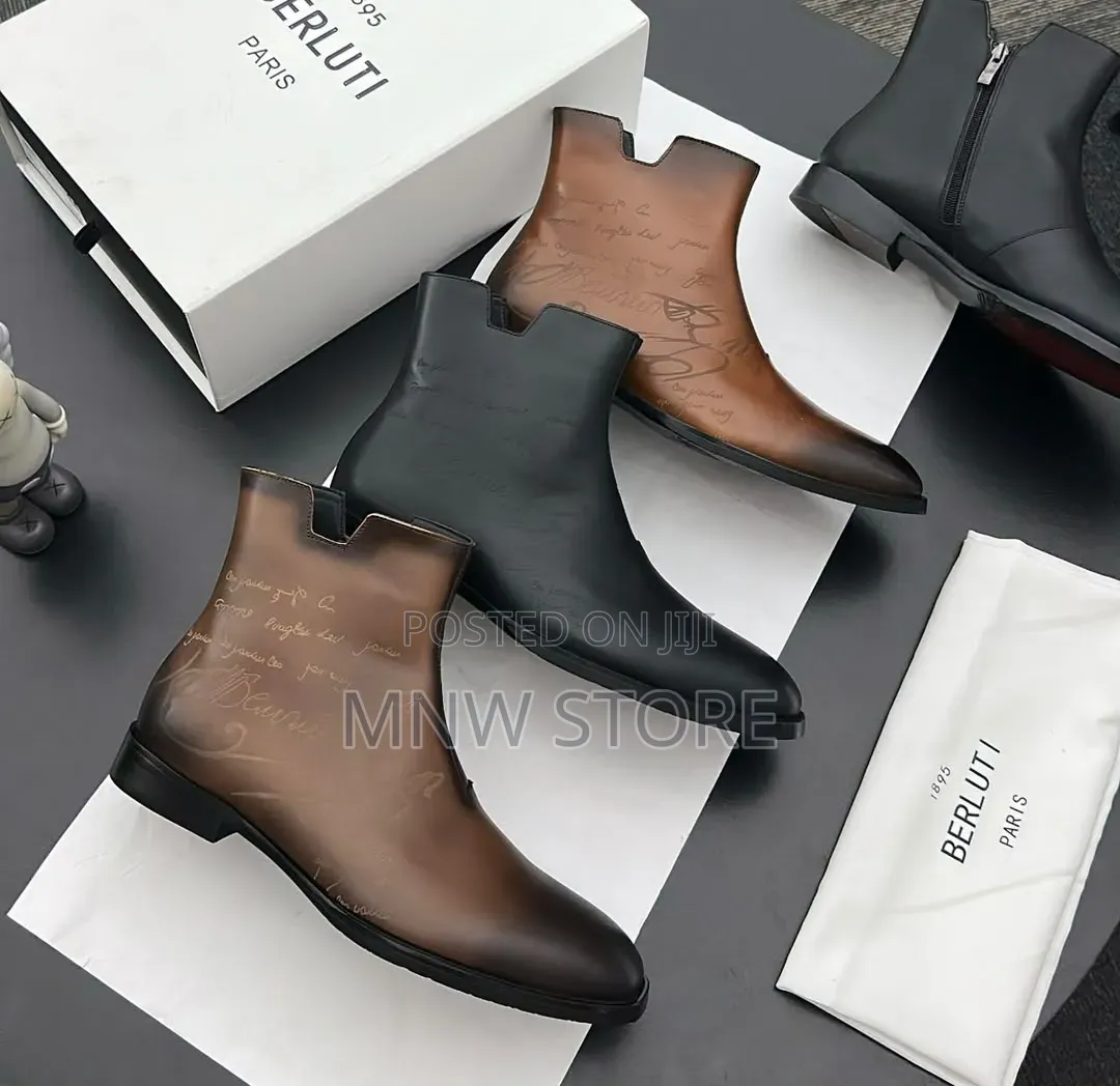 Premium Berluti Luxury Ankle Boots
