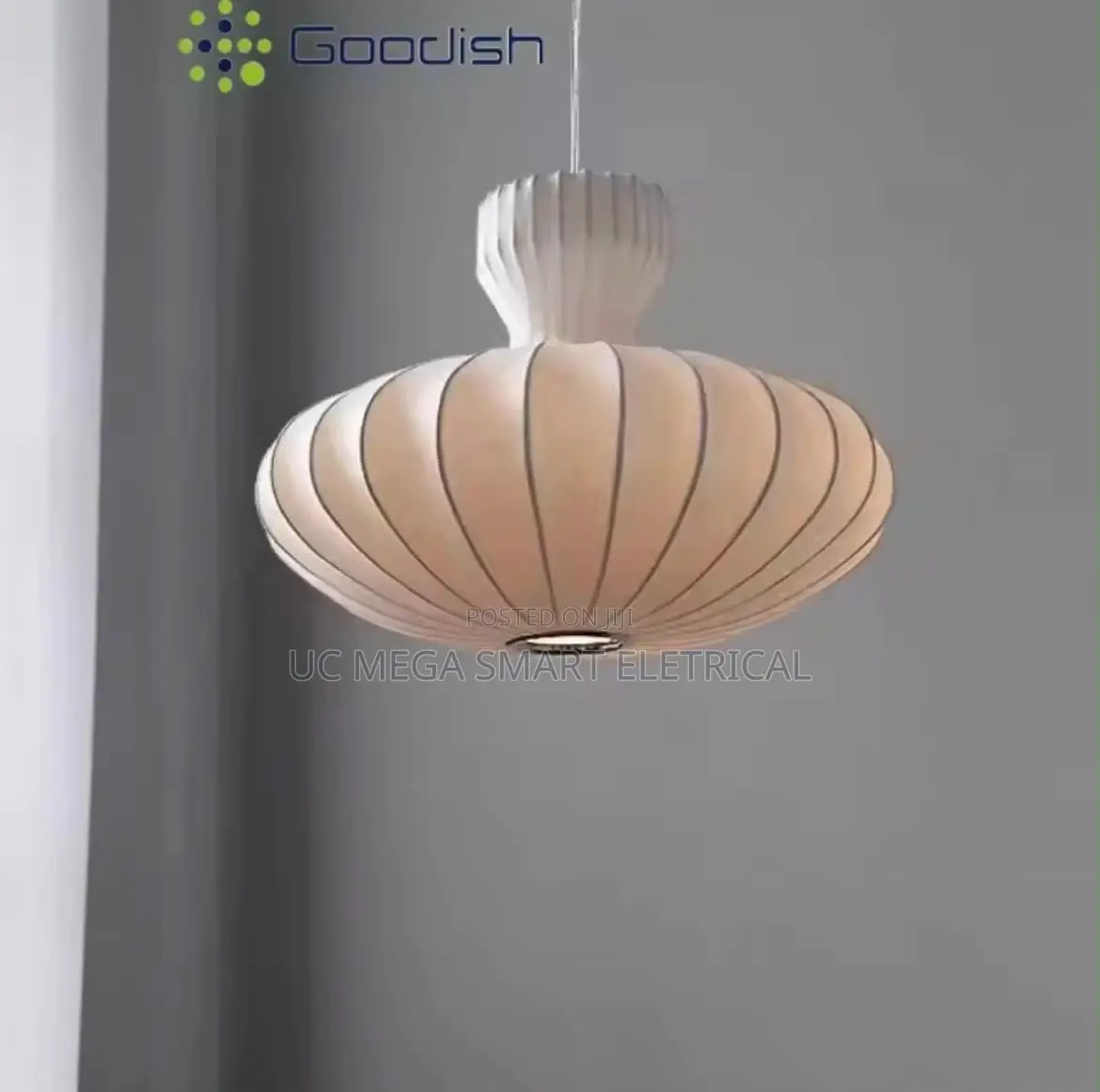 Japanese Wabi Sabi Silk LED White Pendant Lamps Living Dining Room
