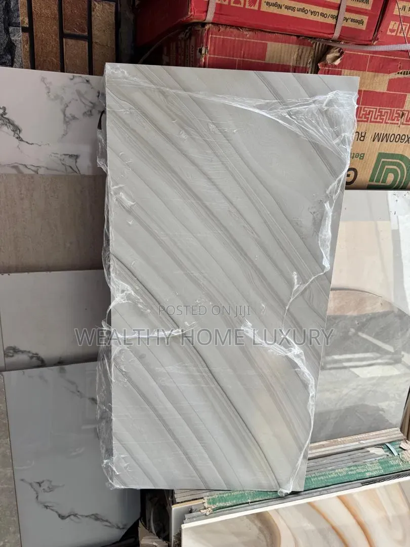 40x80 Premium Grey Linear Marble Floor Tiles Nylon Face