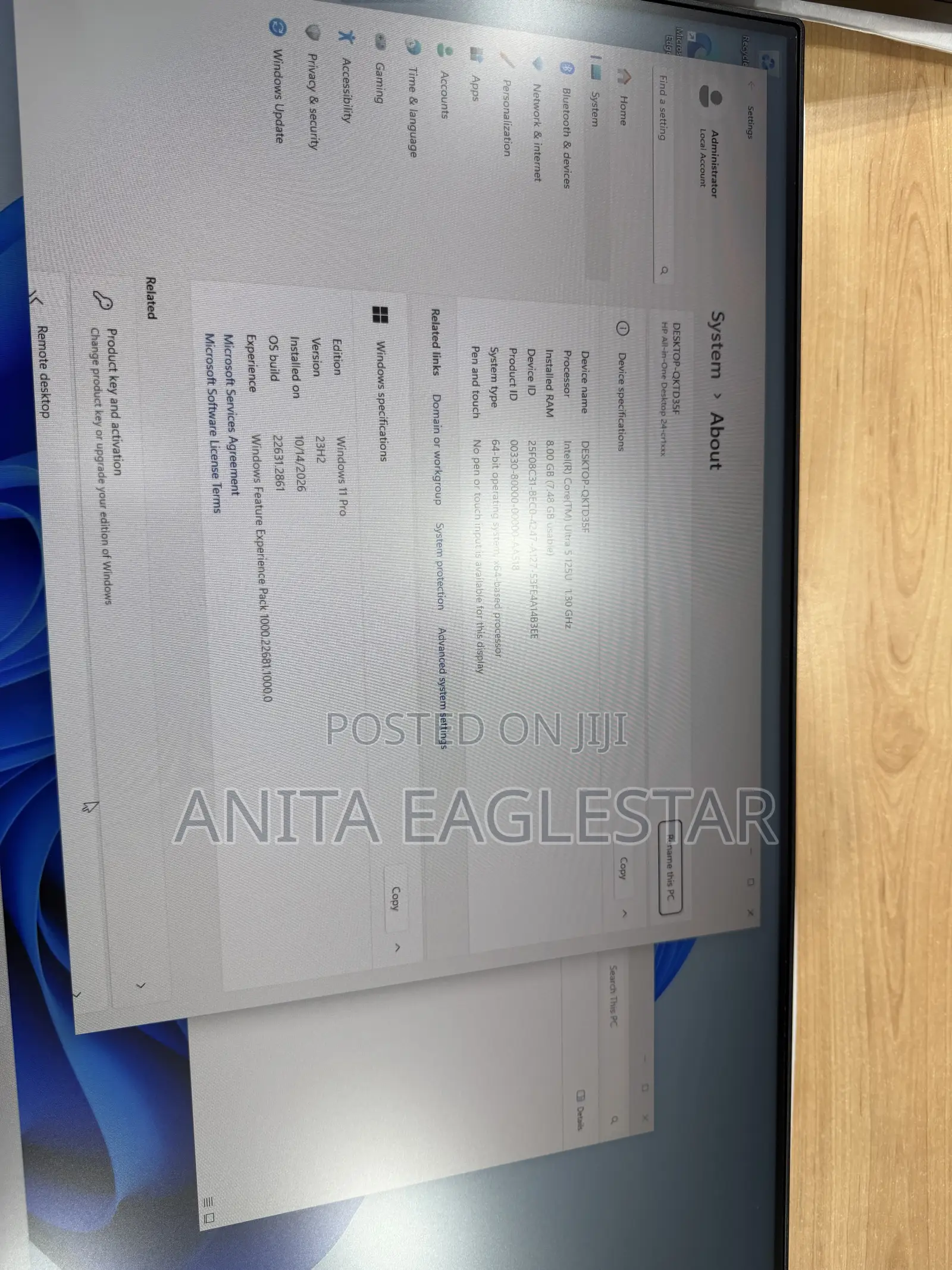 New Desktop Computer HP AiO 24 8GB Intel Core Ultra 5 SSD 512GB