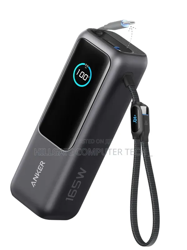 Anker 25k 165w Power Bank With Inbuilt and Retractable Cable