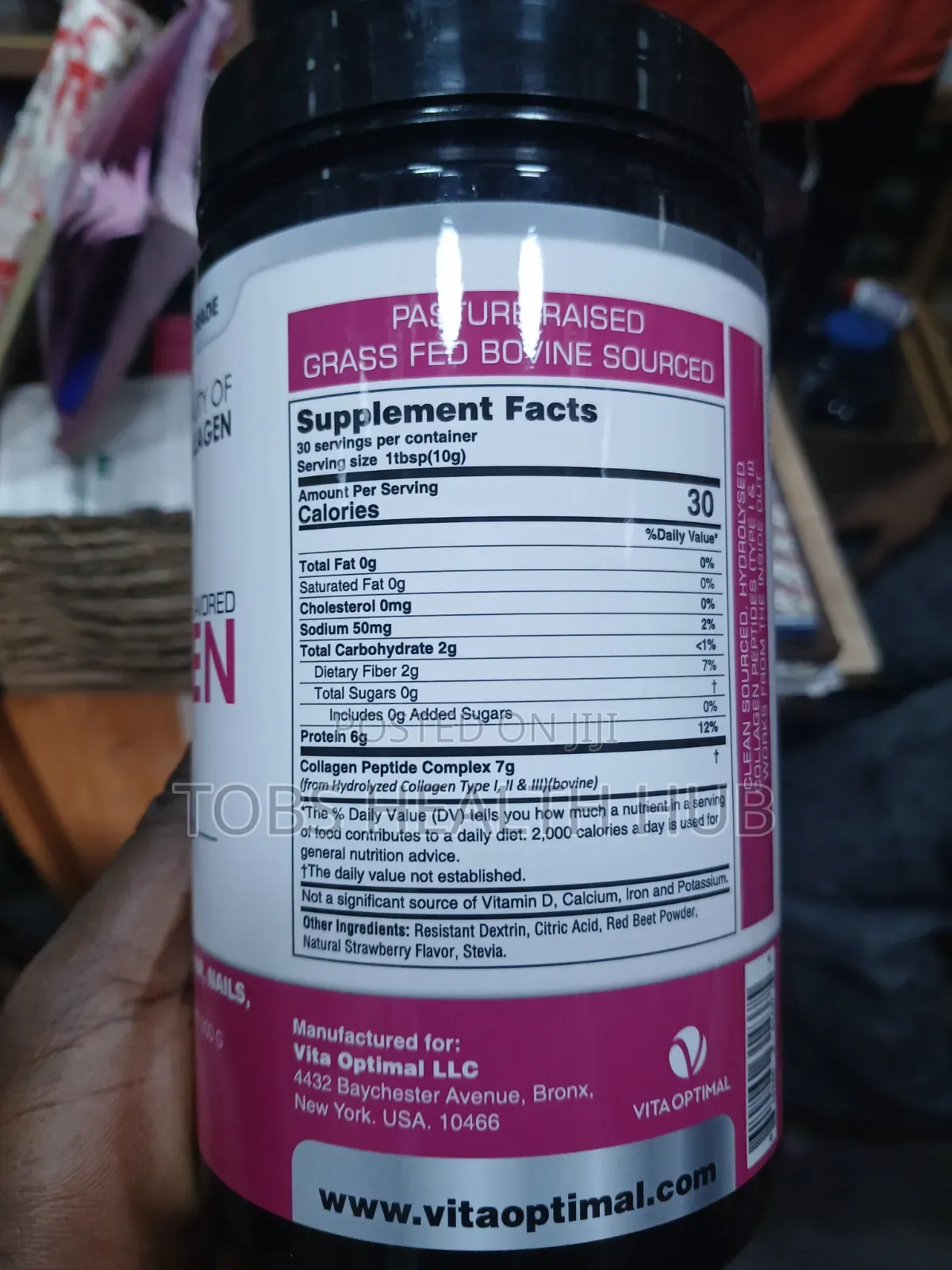 Vita Optimal Collagen Peptides 300g – Strawberry Flavour