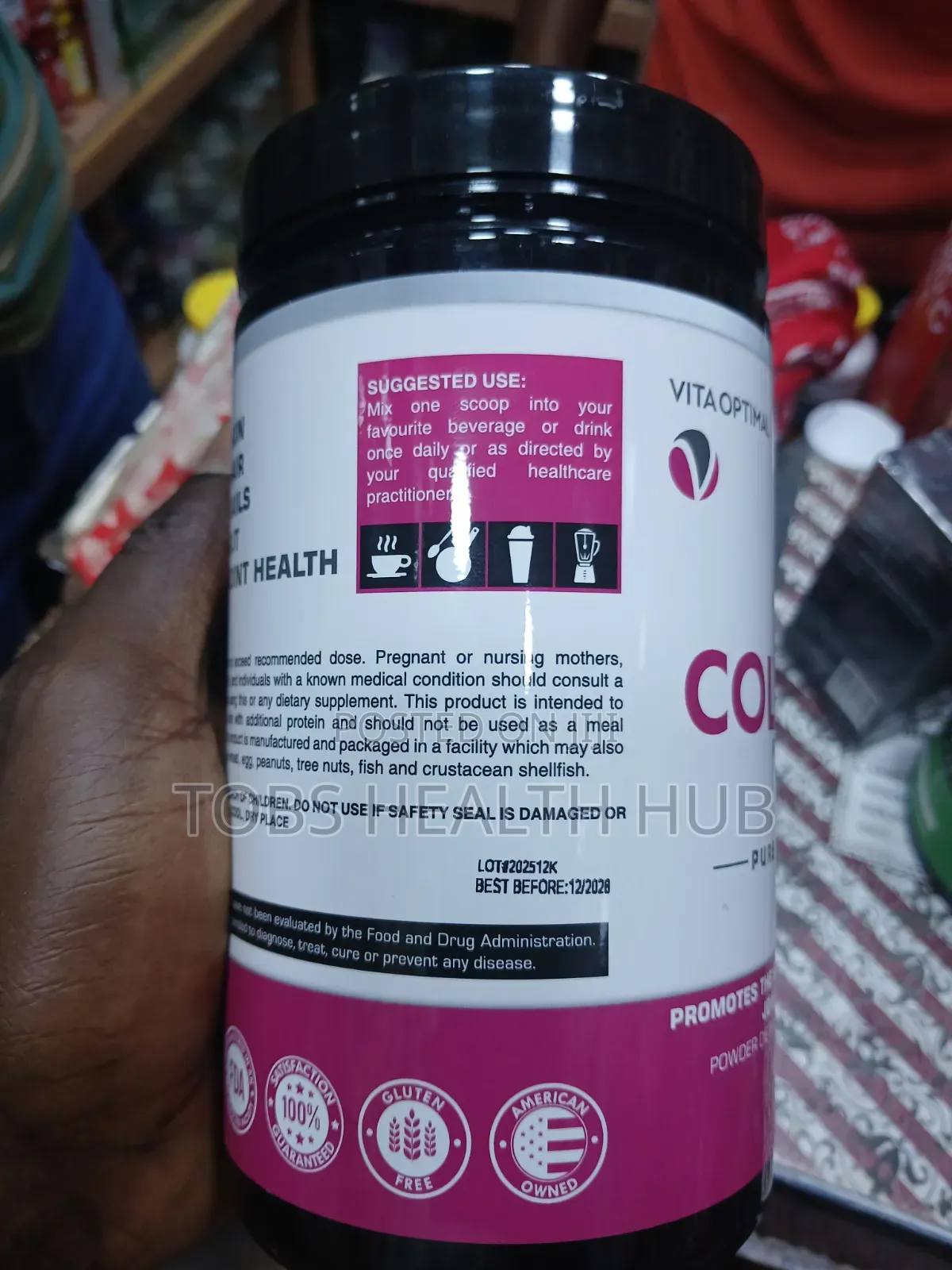 Vita Optimal Collagen Peptides 300g – Strawberry Flavour