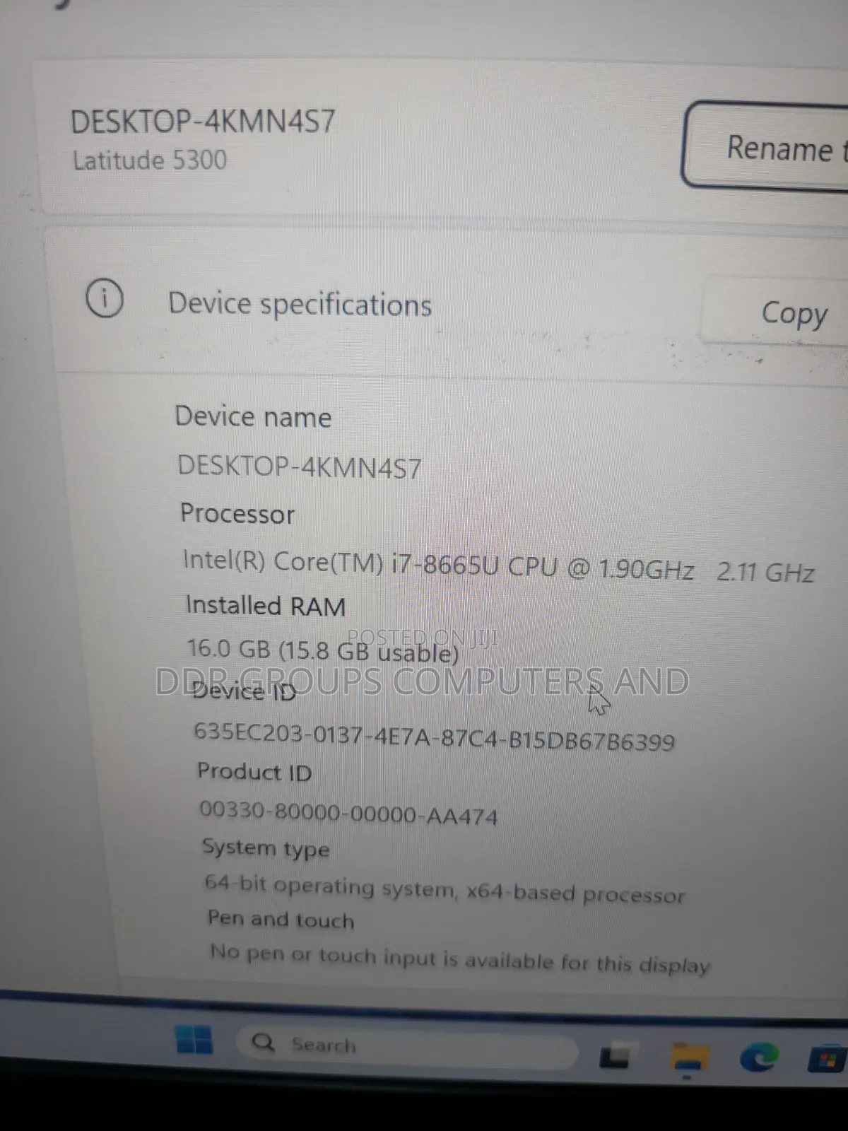 Laptop Dell Latitude 5300 16GB Intel Core i7 SSD 256GB