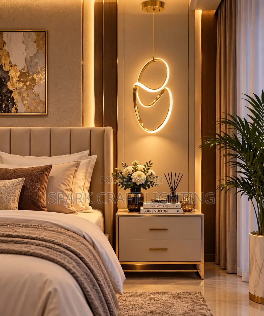 Luxury Modern Bedside Pendant Drop Light