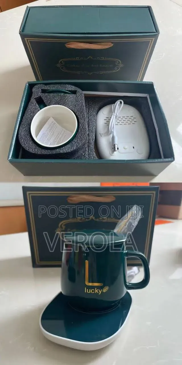 Lucky Electric Heated Mug With Wireless Warming Base – Gift Set