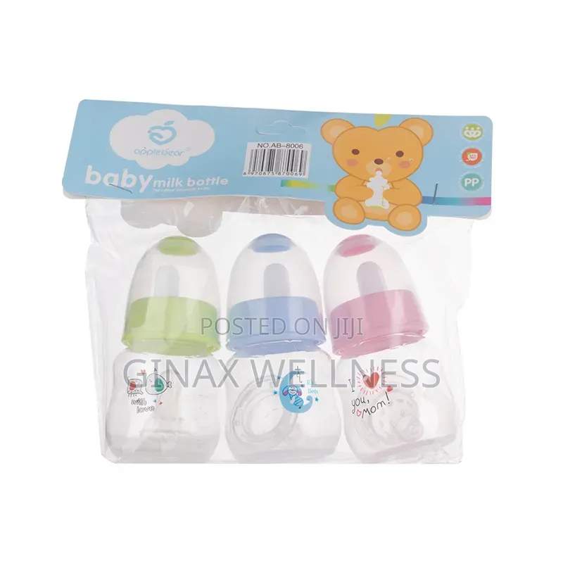 3-Piece 60ml Baby Feeding Bottle With Anti-Colic Design + 2 Free Teats