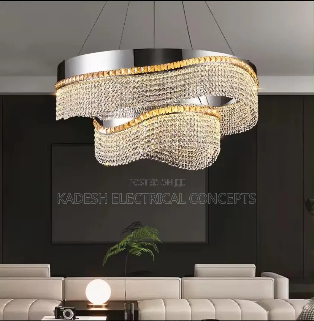 Light Luxury Living Room Stainless Steel Glass Pendant Lighting