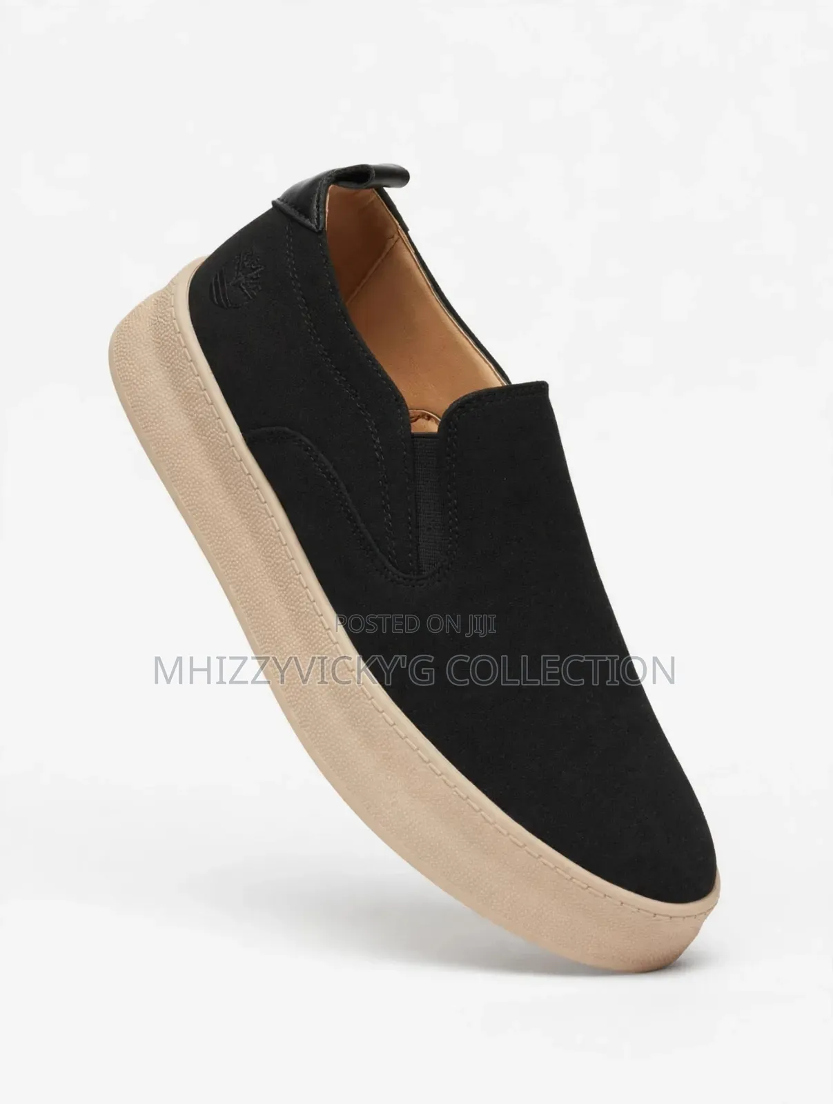 Men's Black Canvas Slip-on Shoes