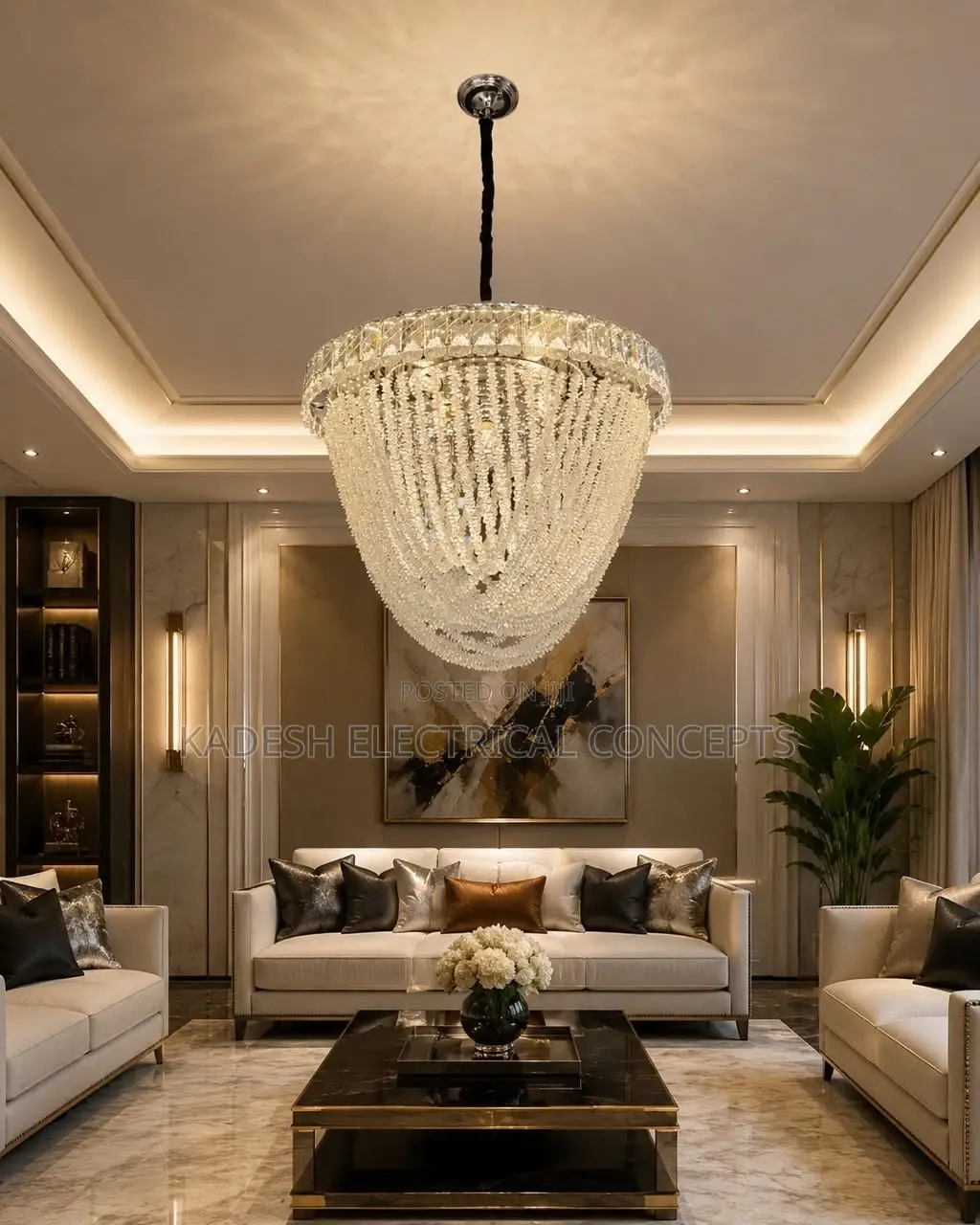 Crystal Beading Chandelier Dining Room Luxury Cristal Hanging Lamps