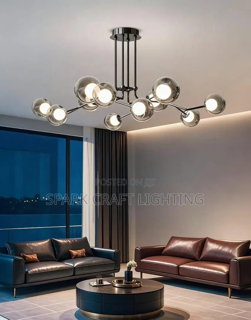 Modern Glass Globe Chandelier – Luxury Ceiling Light