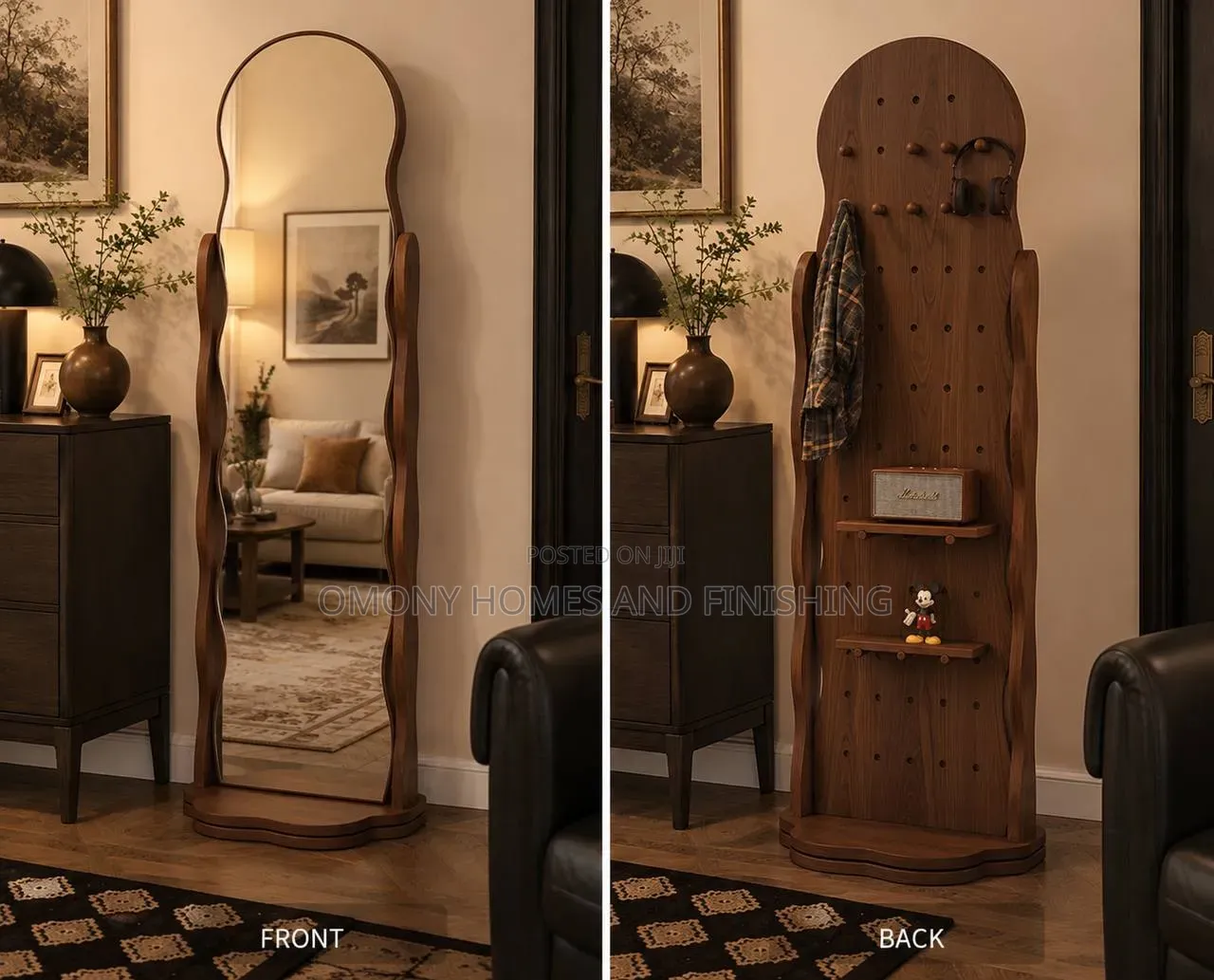 Mirror With Back Shelves