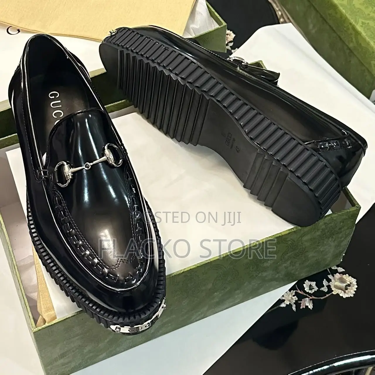 Exclusive Gucci Patent Metallic Silver Luxury Loafers Shoes