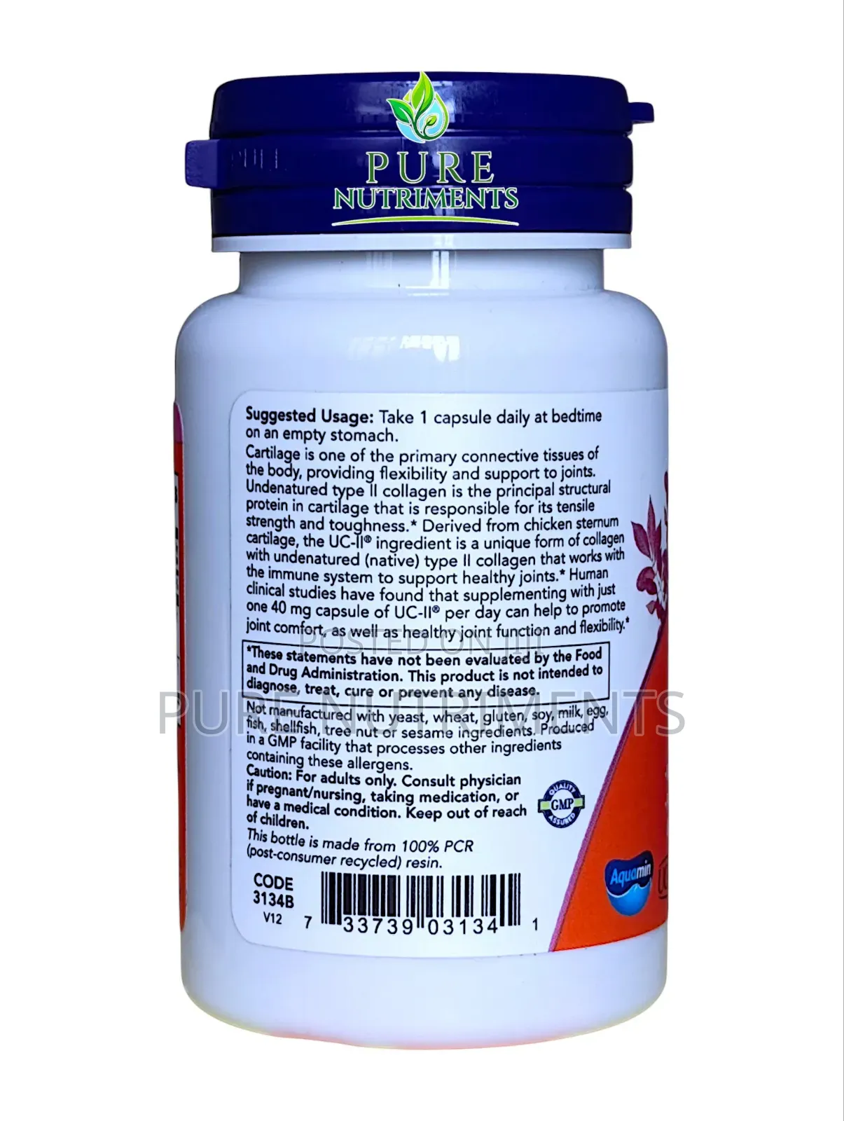 NOW Foods UC-II Joint Health Undenatured Type II Supplement 60 Capusle