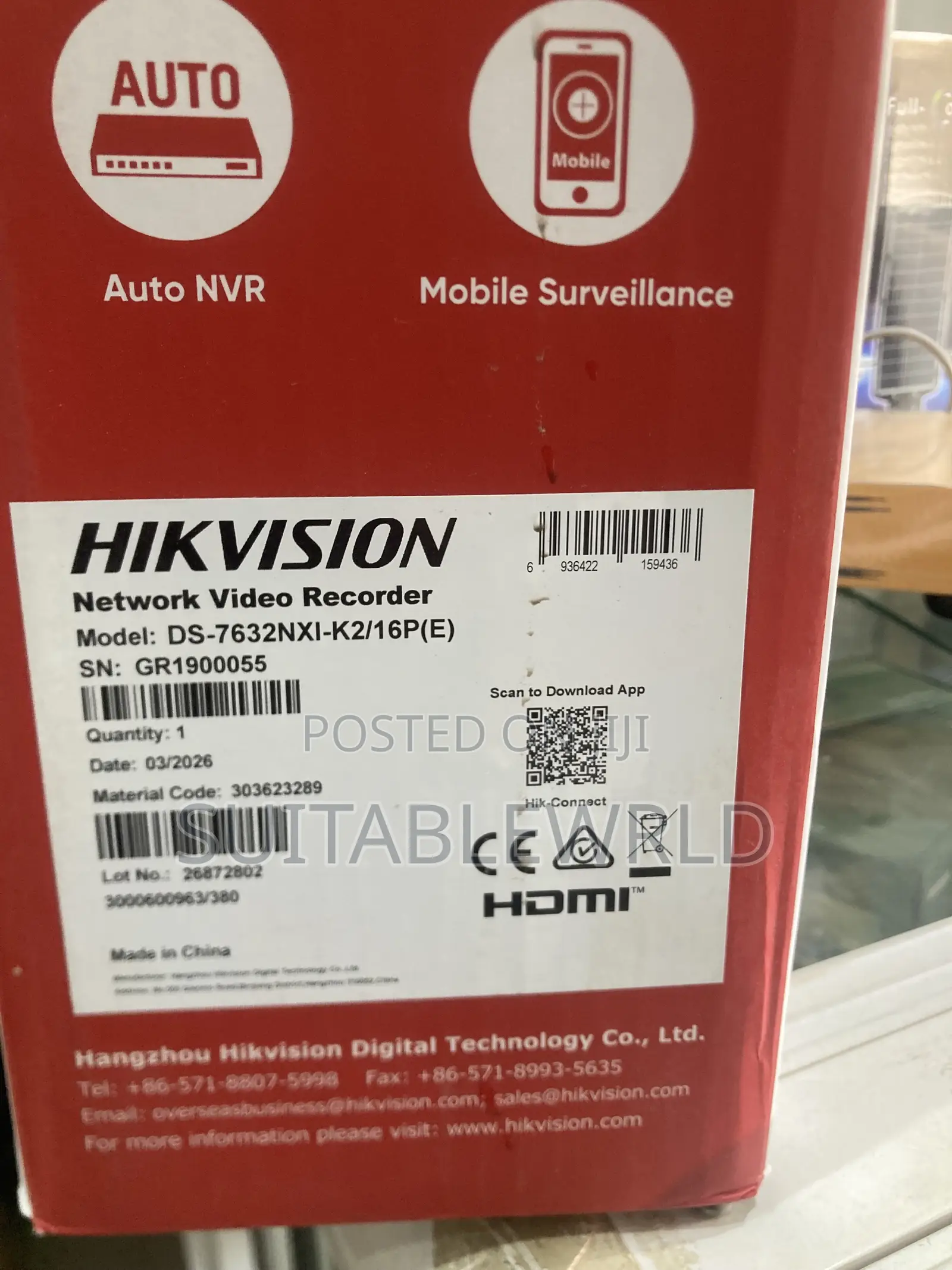 Hikvision 32channel NVR Will 16port Poe DS-7632NXI-K2/16P(E)