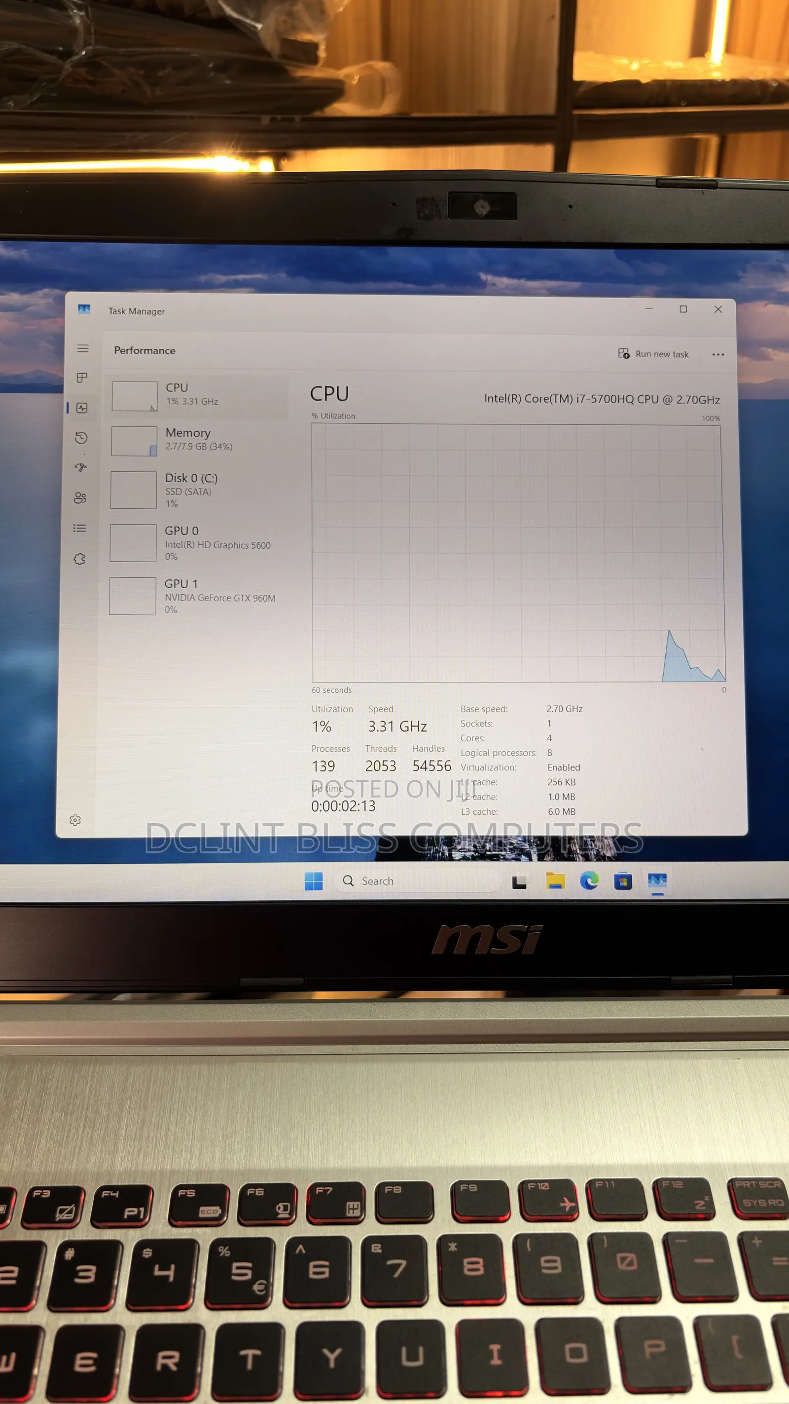 Laptop MSI PX60 Prestige 16GB Intel Core i7 SSD 256GB