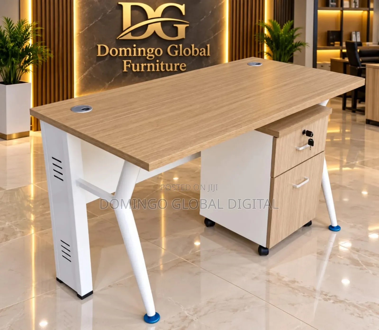 K1 Metal Office Desk With Wooden Top