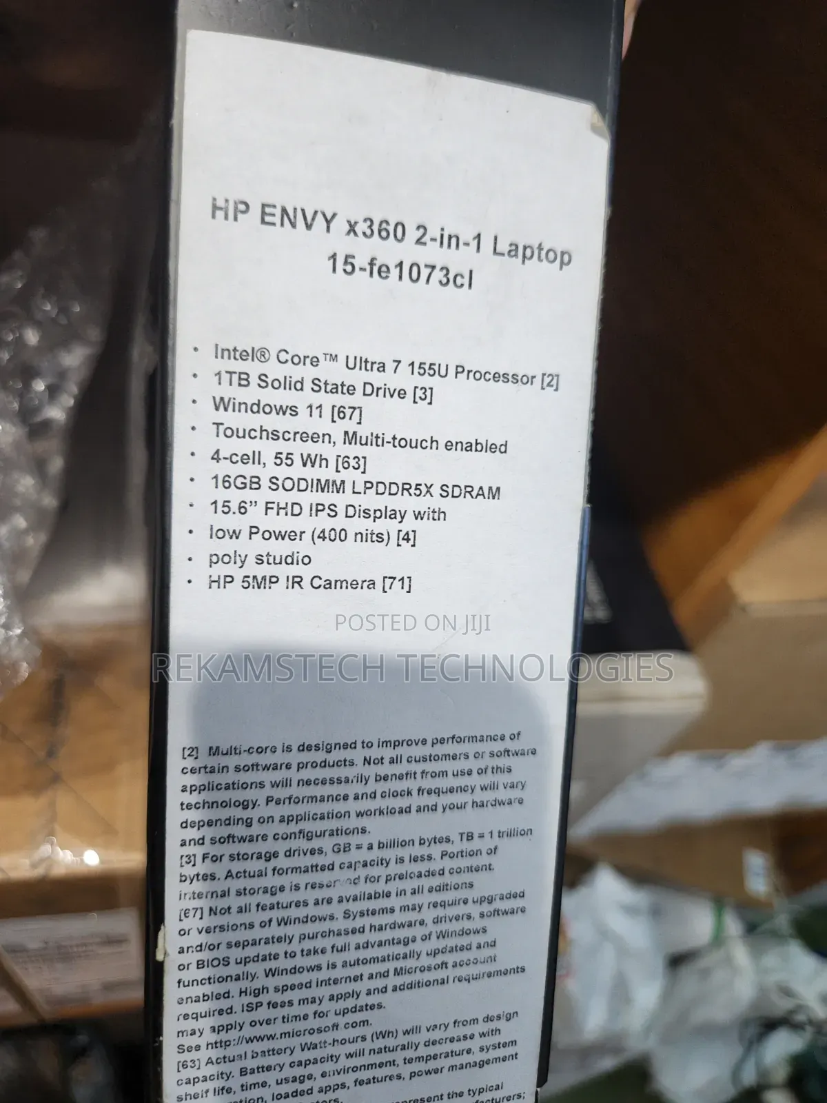 New Laptop HP Envy x360 15t 16GB Intel Core Ultra 7 SSD 1T