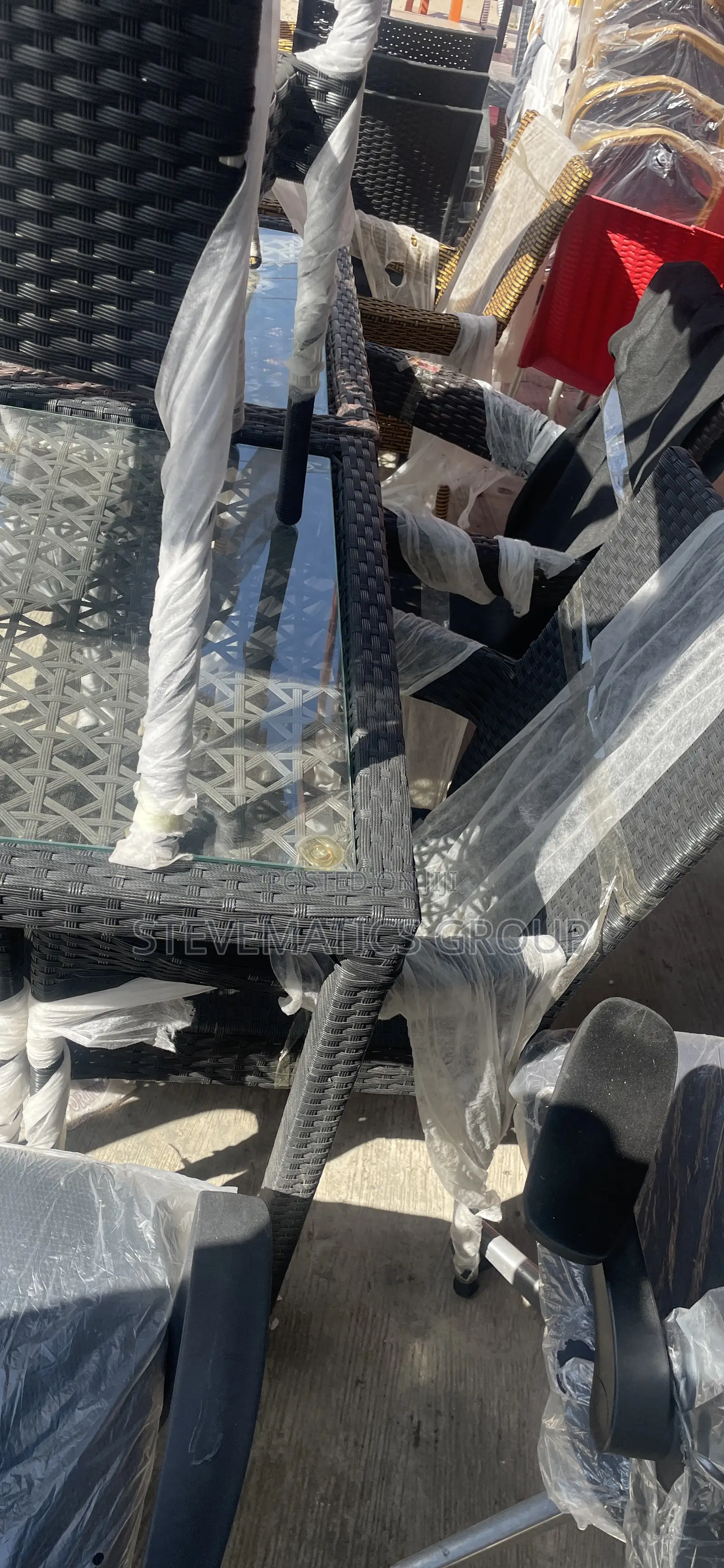 Garden Table and Rathan Chair