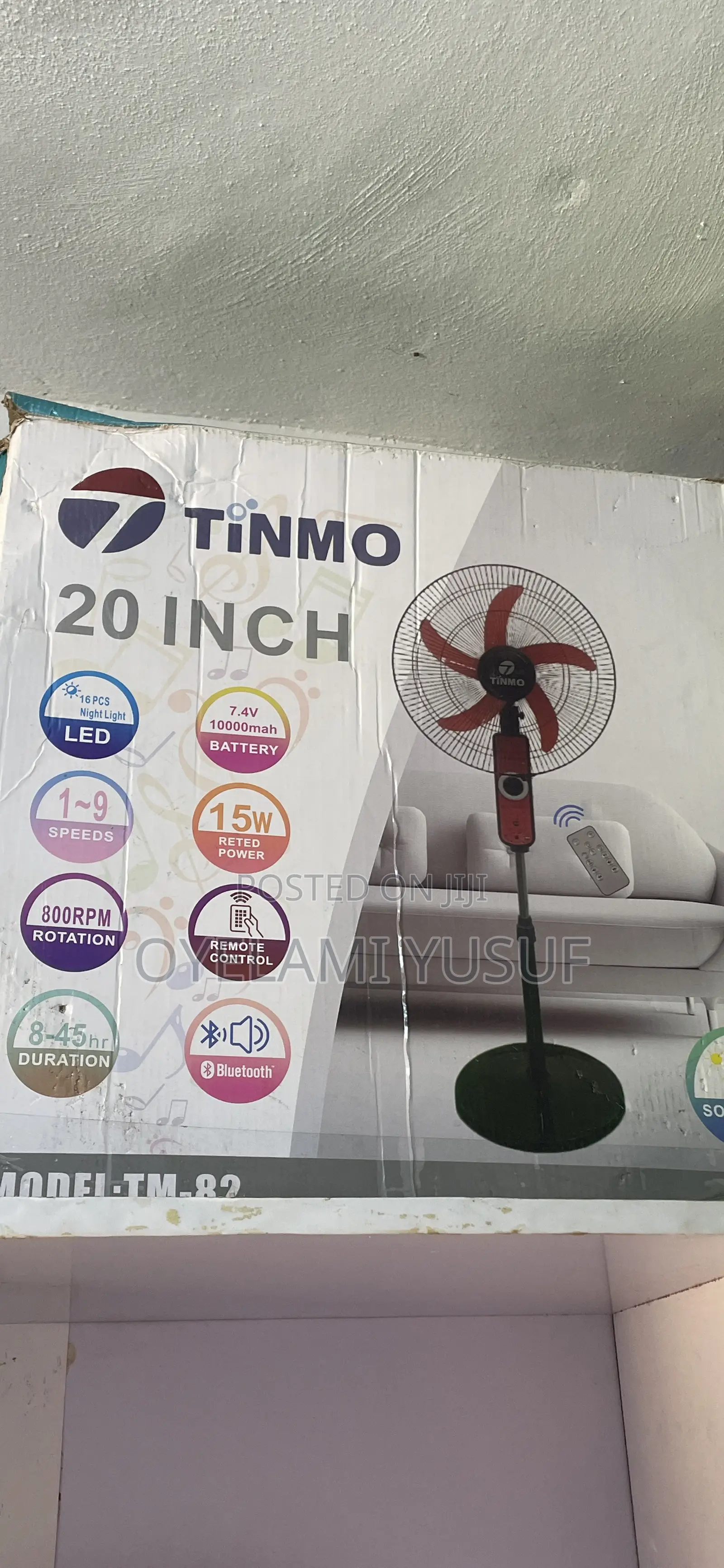 20inches Tinmo Solar Rechargeable Fan