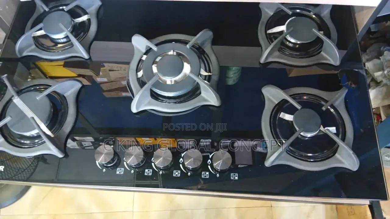 5 Burner Inbuilt Gas Hob - Glass Top Cooker - Brand New