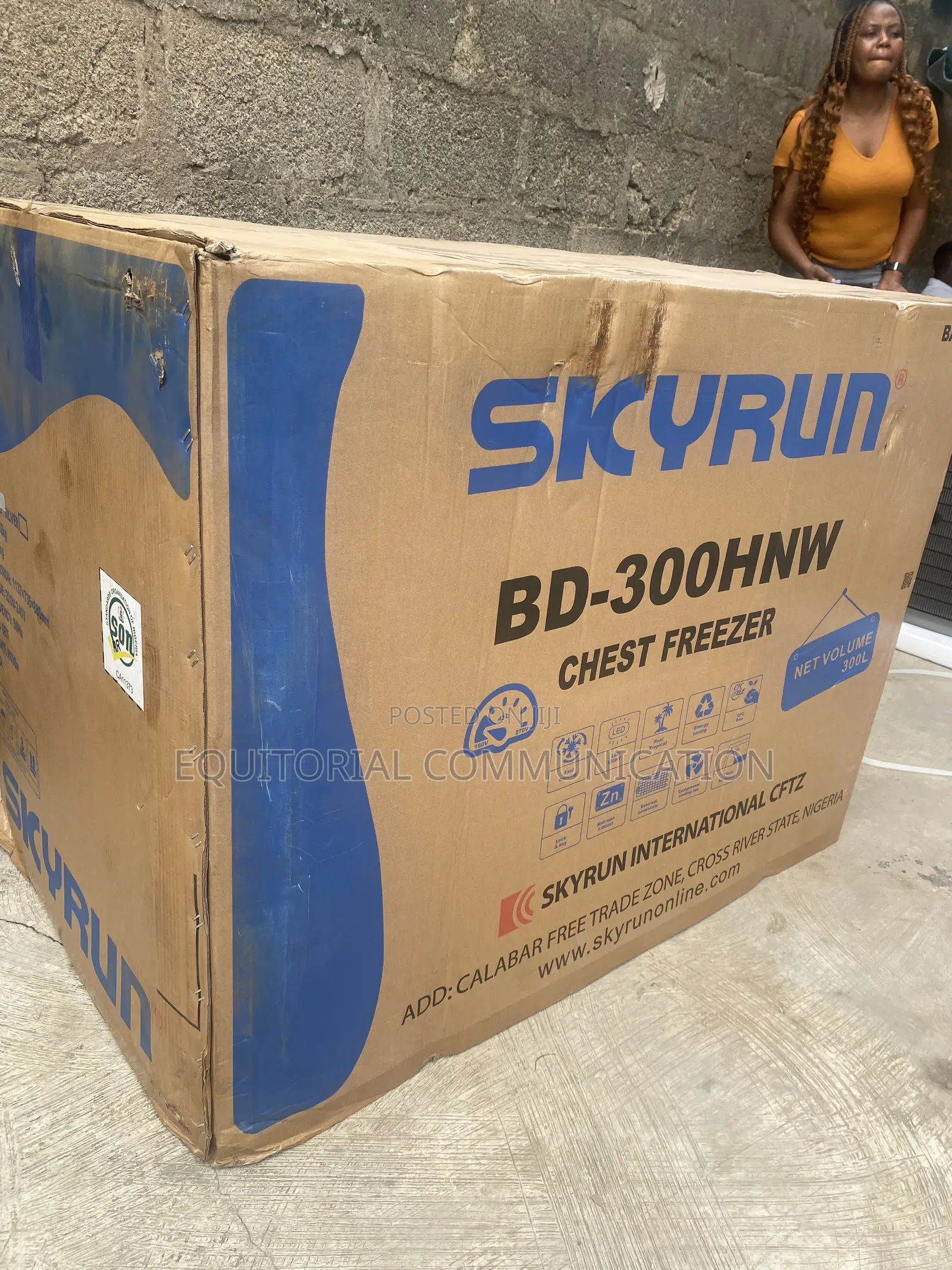 Skyrun Chest Freezer BD-300HNW for 300L Bulk Food Preservation