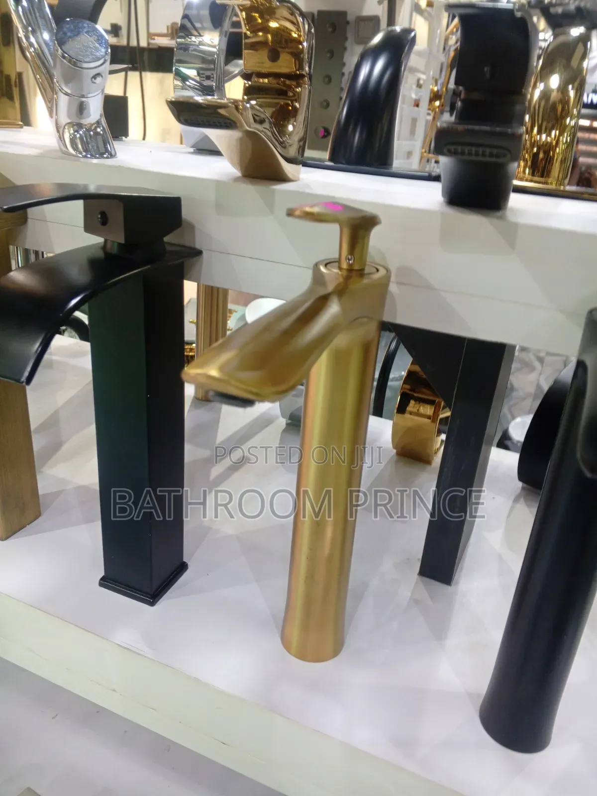 Long Rose Gold Countertop Basin Mixer Faucet