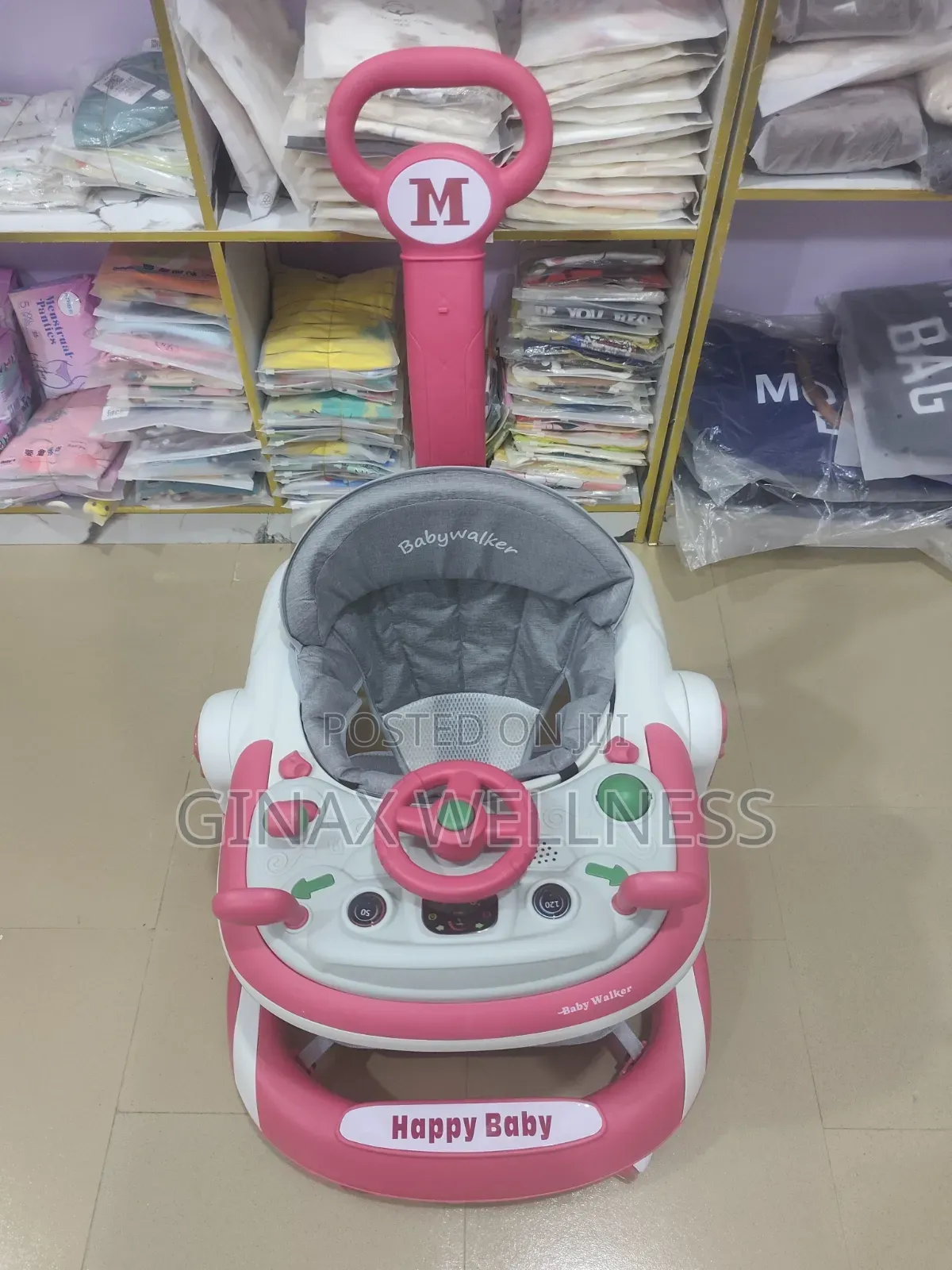 3-in-1 Multifunctional Baby Walker With Push Handle, Music & Foot Pad