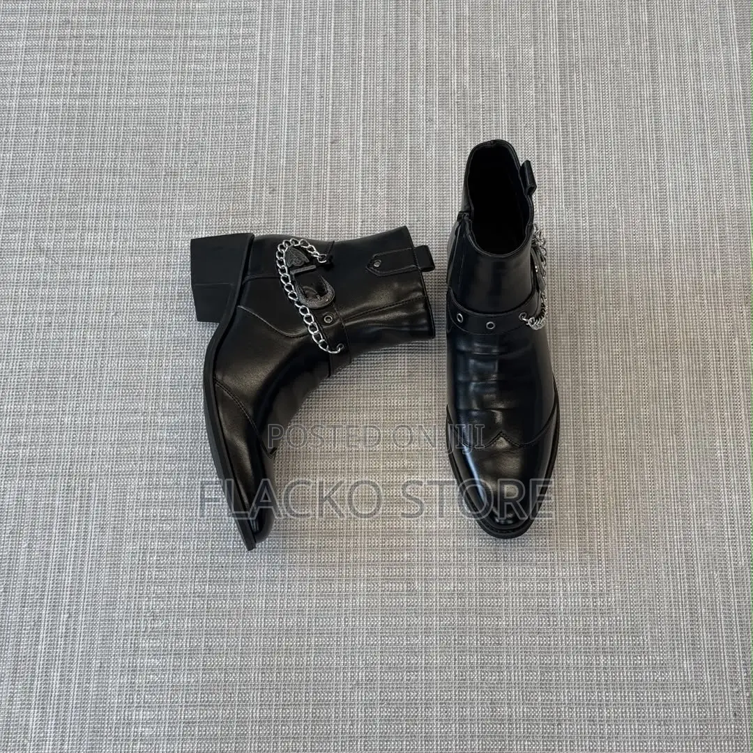 High Quality Heeled Western Chain & Buckle Strap Ankle Boots