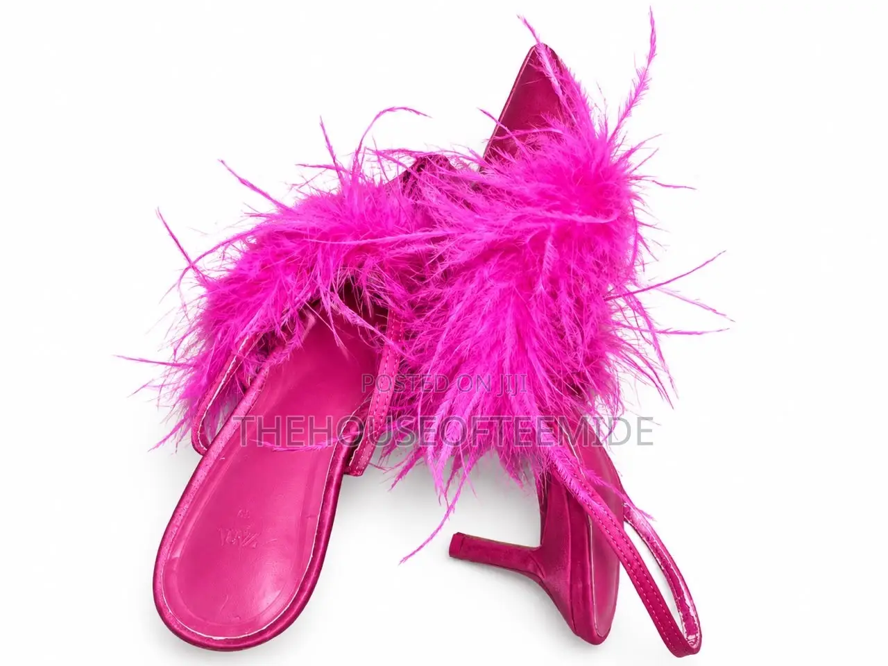 Pink Feather Heels for Women