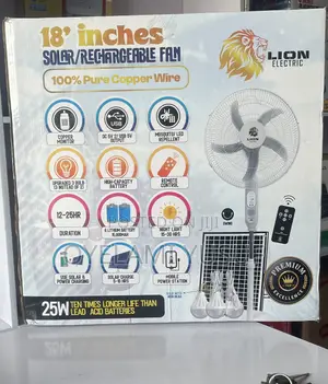 18inches Lion Solar Rechargeable Fan