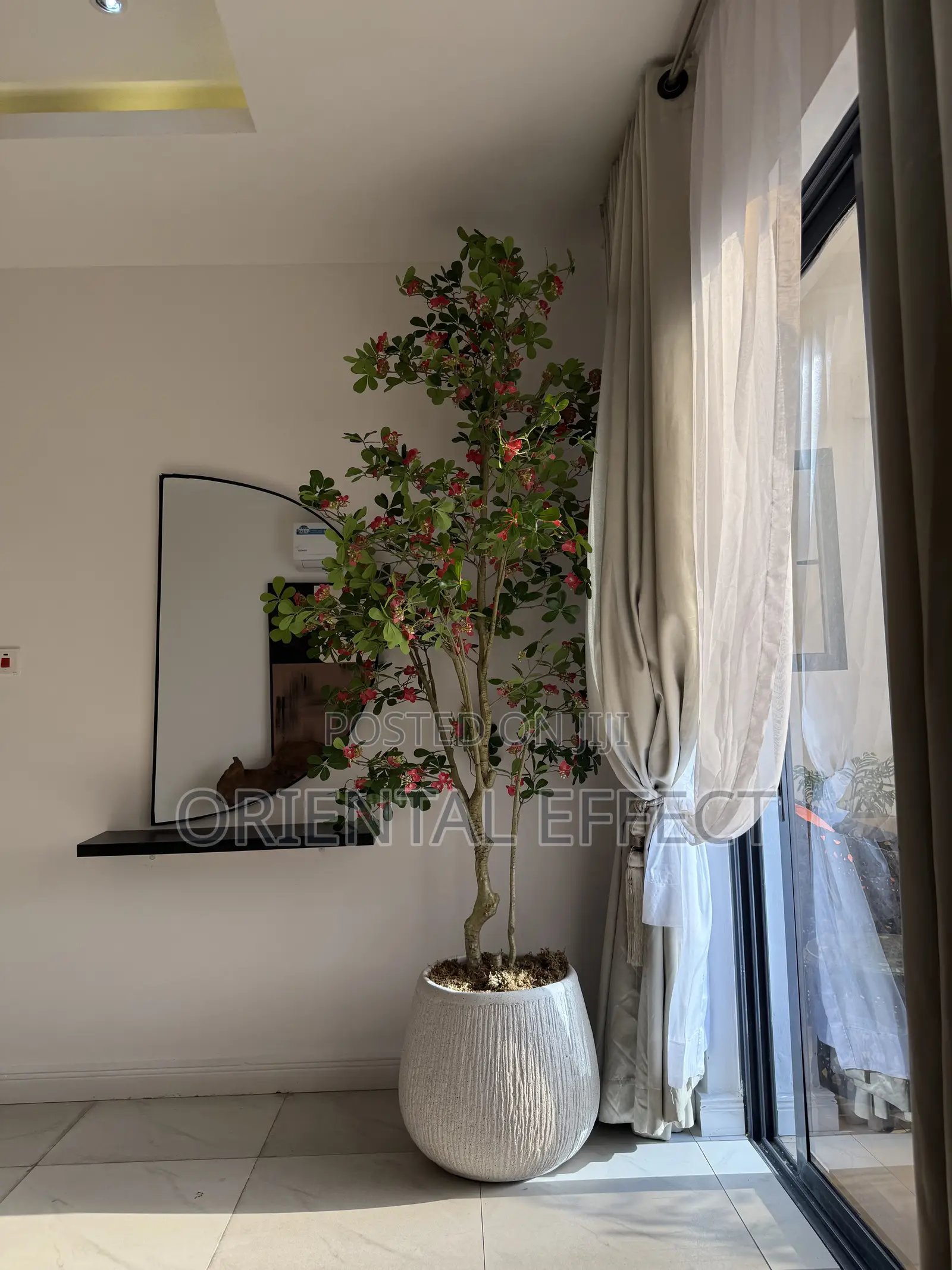 Granite Nude Big Merlot Pot With Artificial Red Exotica | Nigeria
