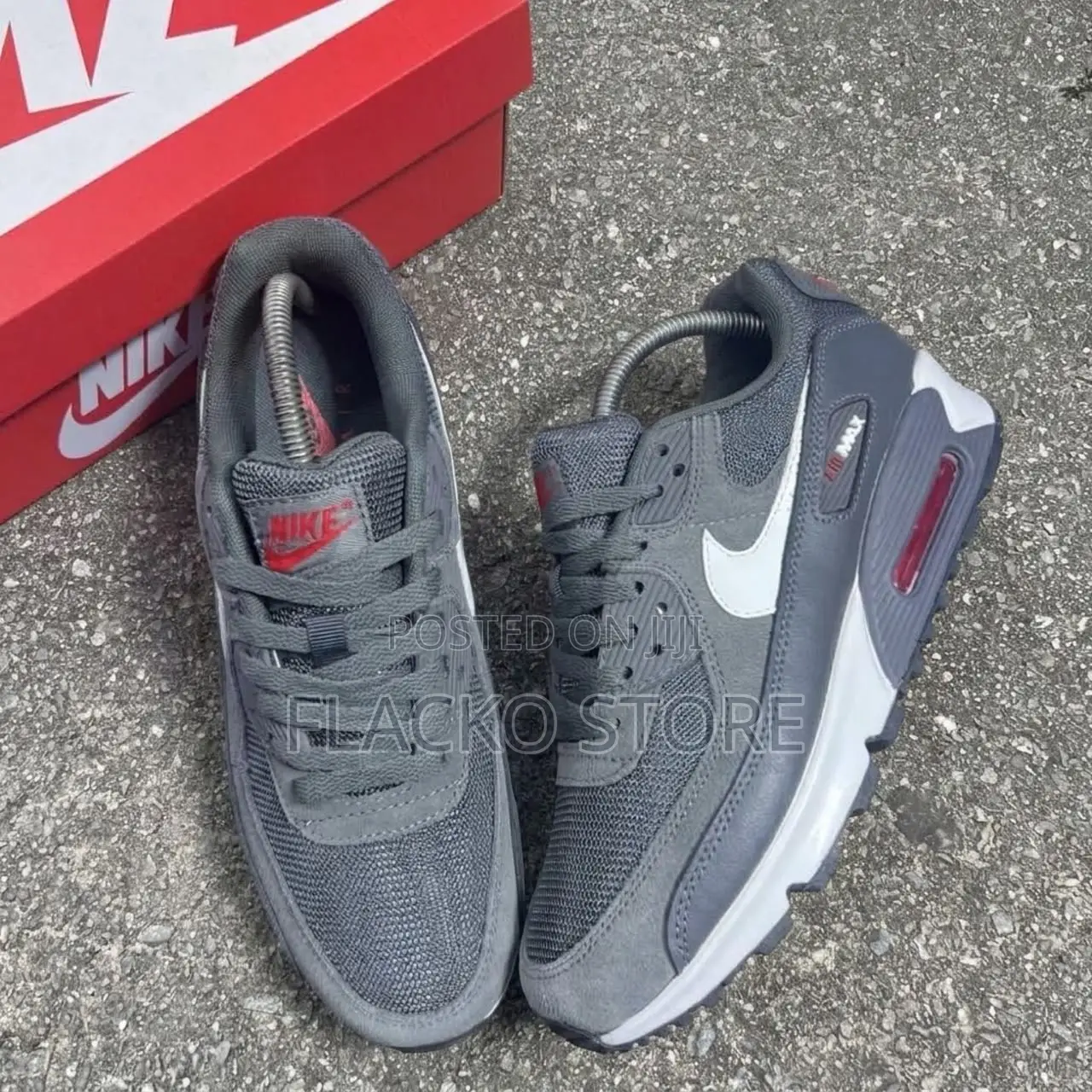 Premium Nike Air Max 90 Iron Grey Univerity Red Sneakers
