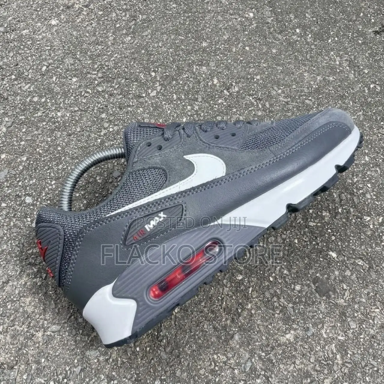 Premium Nike Air Max 90 Iron Grey Univerity Red Sneakers