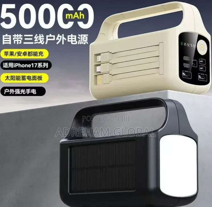 50,000mah PD Strong Fast Charging Power Bank With Cords and Light