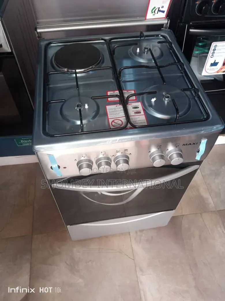 Maxi Gas Cooker 50x50 CM (3+1) Burners Inox
